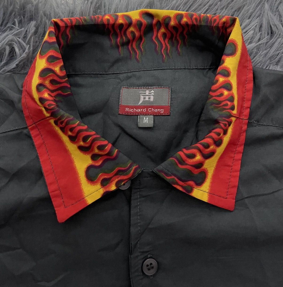 Japanese Brand × Vintage Richard Chang Y2K vintage Flame fire logo Japanese shirt Size US M / EU 48-50 / 2 - 2 Thumbnail