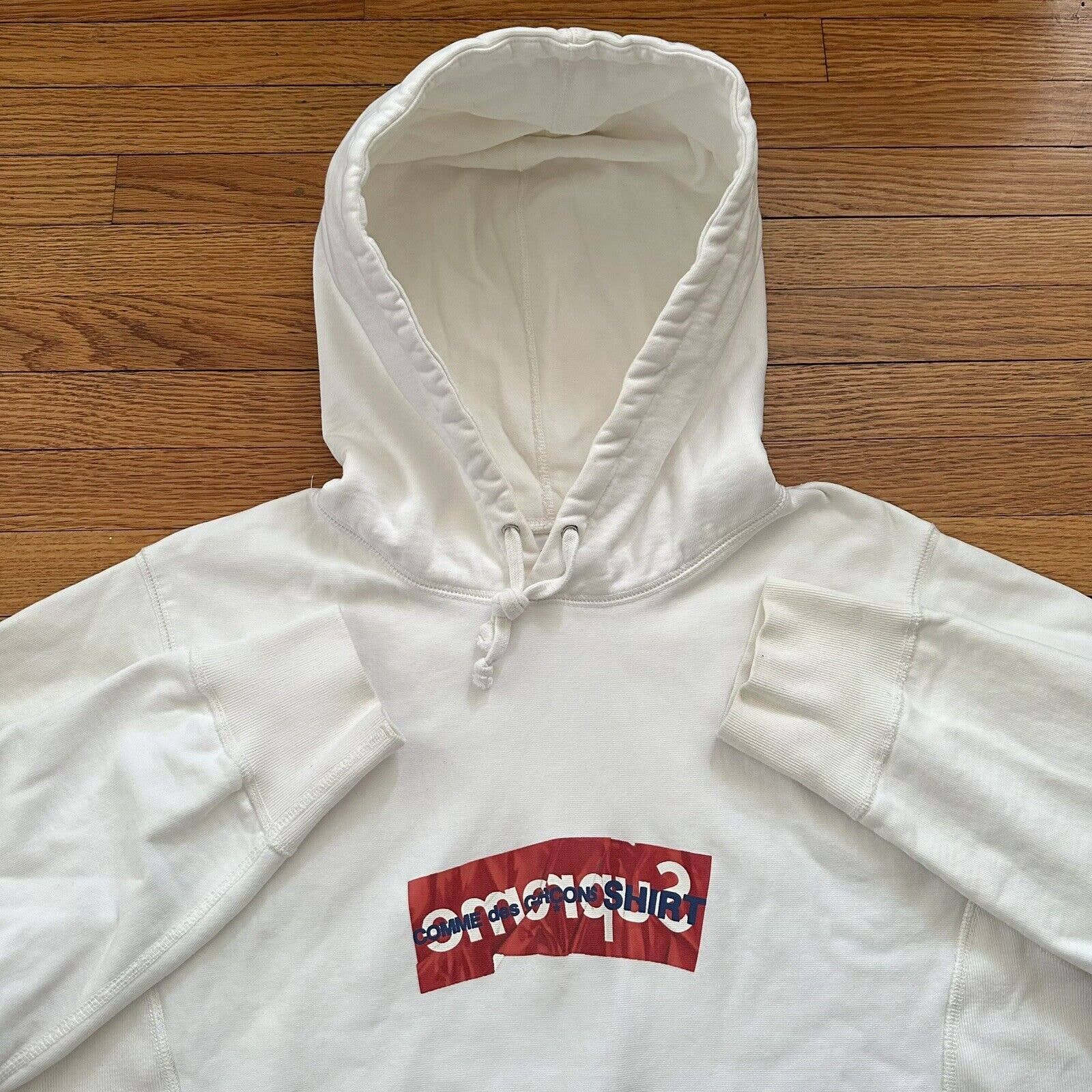 Comme des Garcons Streetwear Supreme Supreme x Comme des Garcons Shirt Box Logo Hoodie White SS17 Grailed