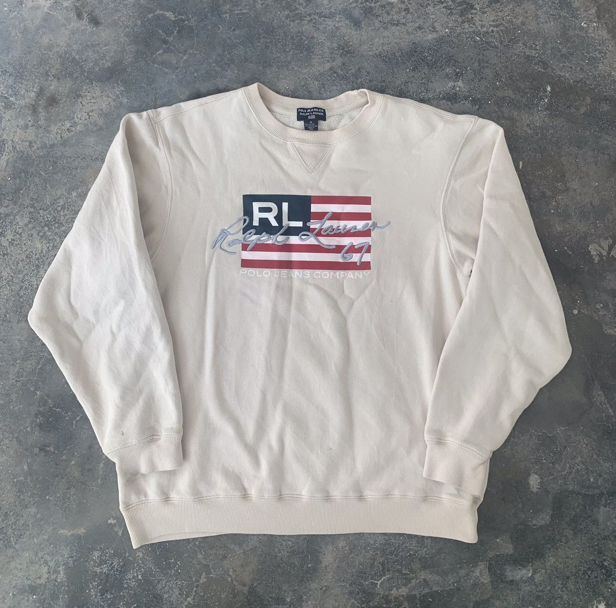 Polo Ralph Lauren 67 American Flag Design Spellout Logo