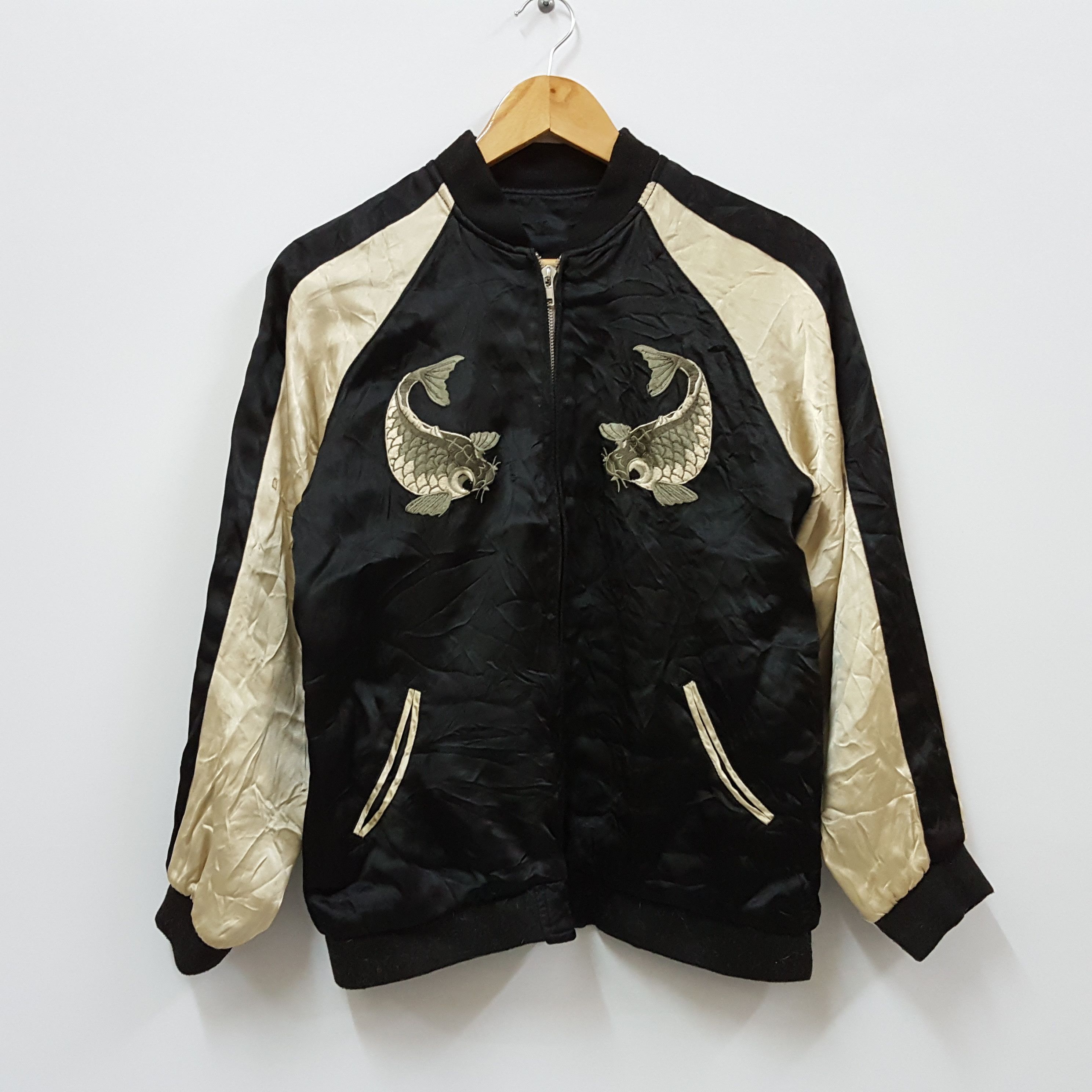 Japanese Brand × Vintage Vintage sukajan reversible koi fish design rayon jacket Size US M / EU 48-50 / 2 - 2 Thumbnail