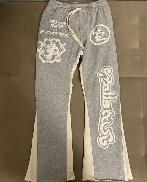 Streetwear Hellstar flare pants small grey | Grailed