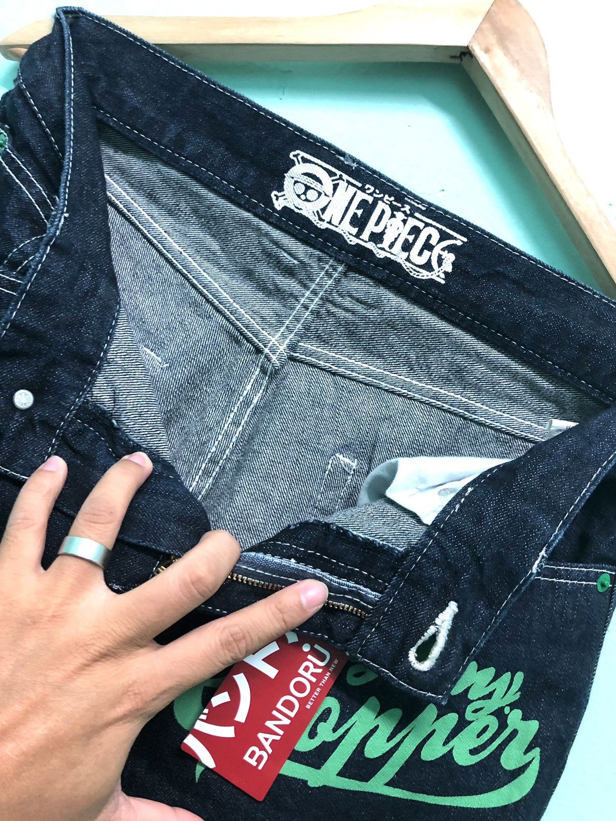 Japanese Brand × One Piece × Vintage VINTAGE ONE PIECE JAPANESE ANIME BLUE DENIM JEANS Size US 31 - 6 Thumbnail