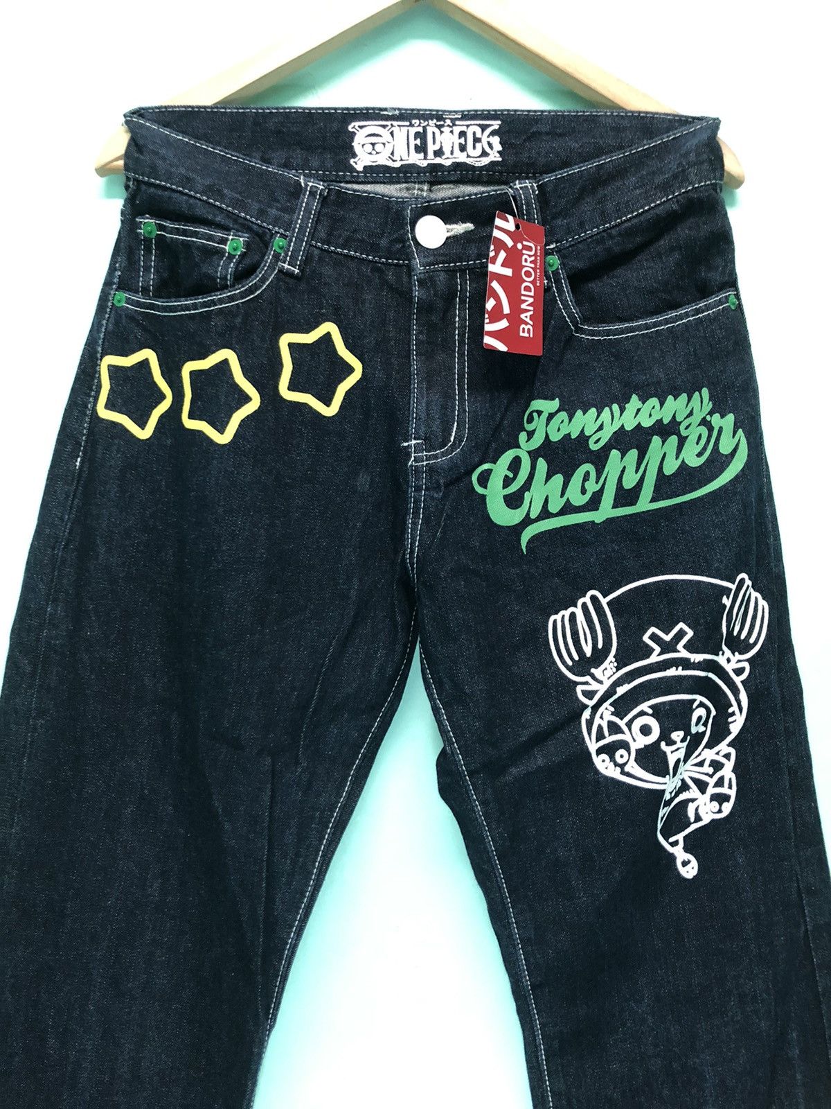Japanese Brand × One Piece × Vintage VINTAGE ONE PIECE JAPANESE ANIME BLUE DENIM JEANS Size US 31 - 2 Thumbnail