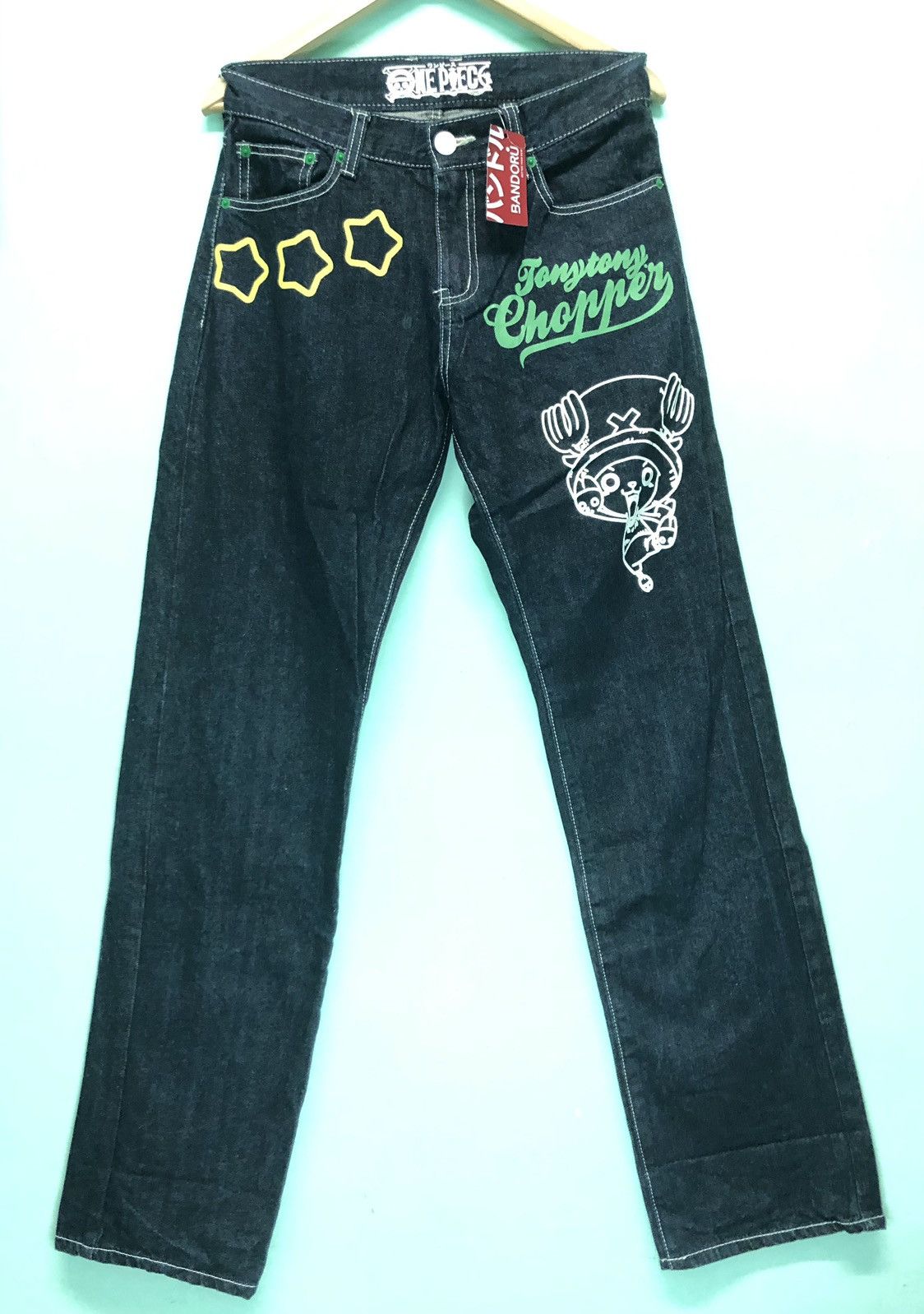 Japanese Brand × One Piece × Vintage VINTAGE ONE PIECE JAPANESE ANIME BLUE DENIM JEANS Size US 31 - 1 Thumbnail