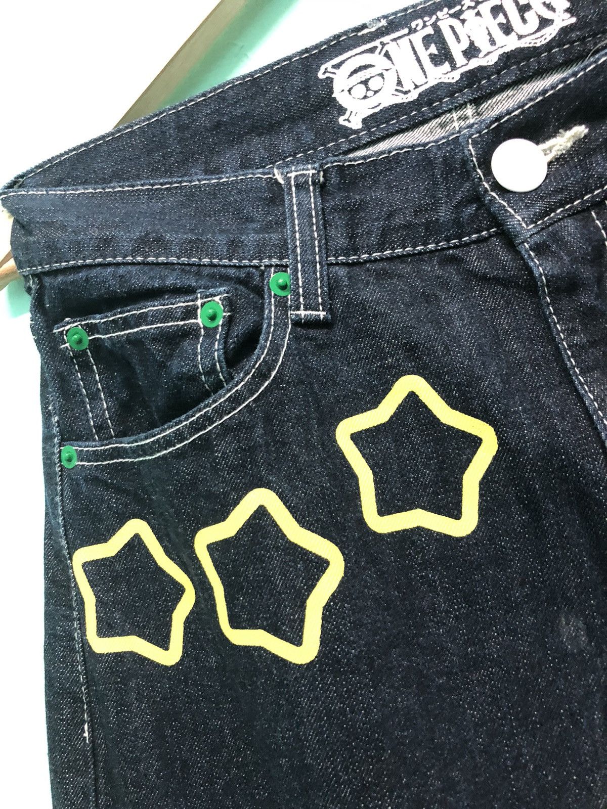 Japanese Brand × One Piece × Vintage VINTAGE ONE PIECE JAPANESE ANIME BLUE DENIM JEANS Size US 31 - 4 Thumbnail