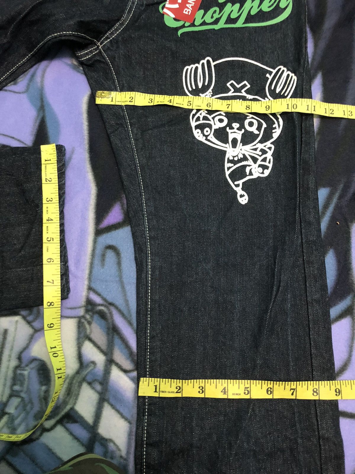 Japanese Brand × One Piece × Vintage VINTAGE ONE PIECE JAPANESE ANIME BLUE DENIM JEANS Size US 31 - 15 Thumbnail