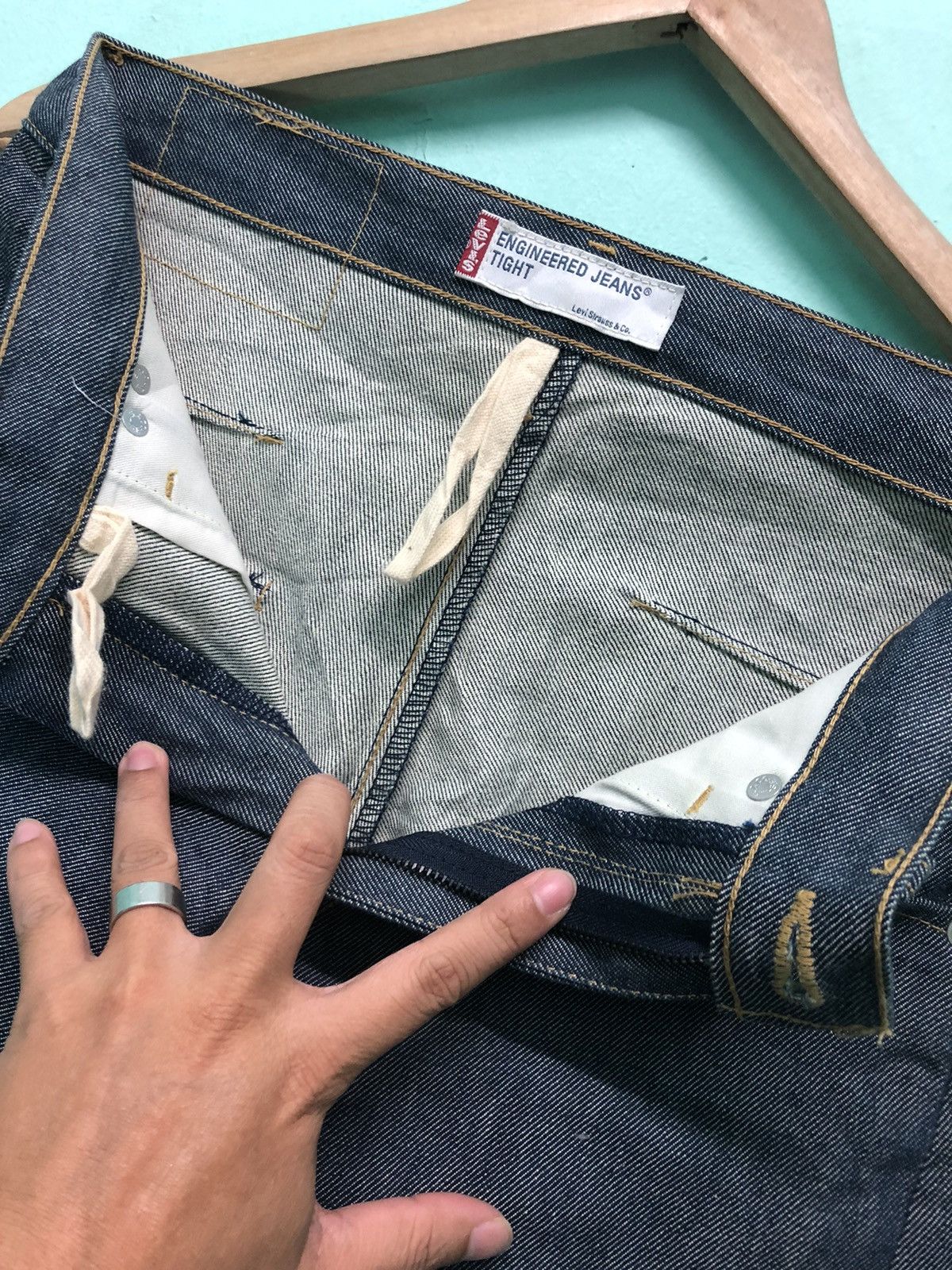 Levi's × Vintage VINTAGE LEVIS ENGINEERED JEAN TIGHT SINGLE BACK POCKET DENIM Size US 29 - 8 Thumbnail