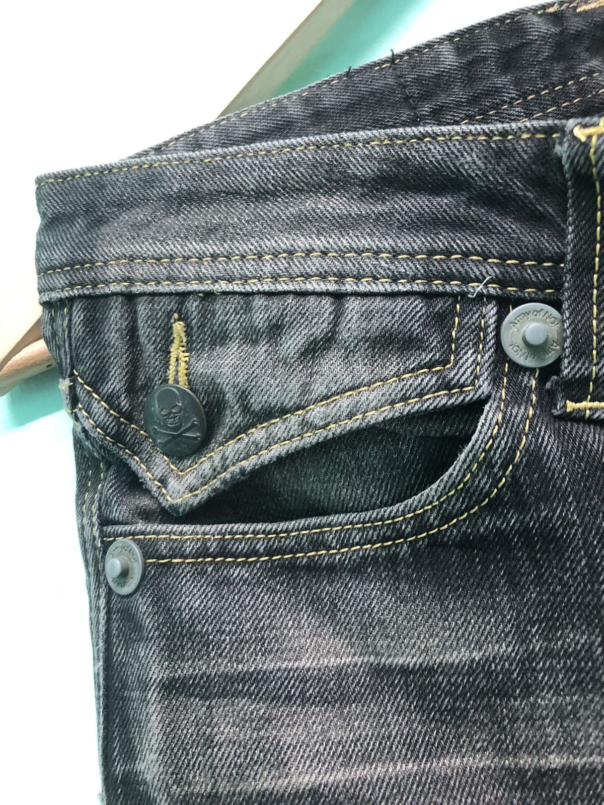 Japanese Brand × Seditionaries ARMY OF NO! JAPANESE BRAND SKULL CROSS PUNK DENIM JEANS Size US 30 / EU 46 - 4 Thumbnail