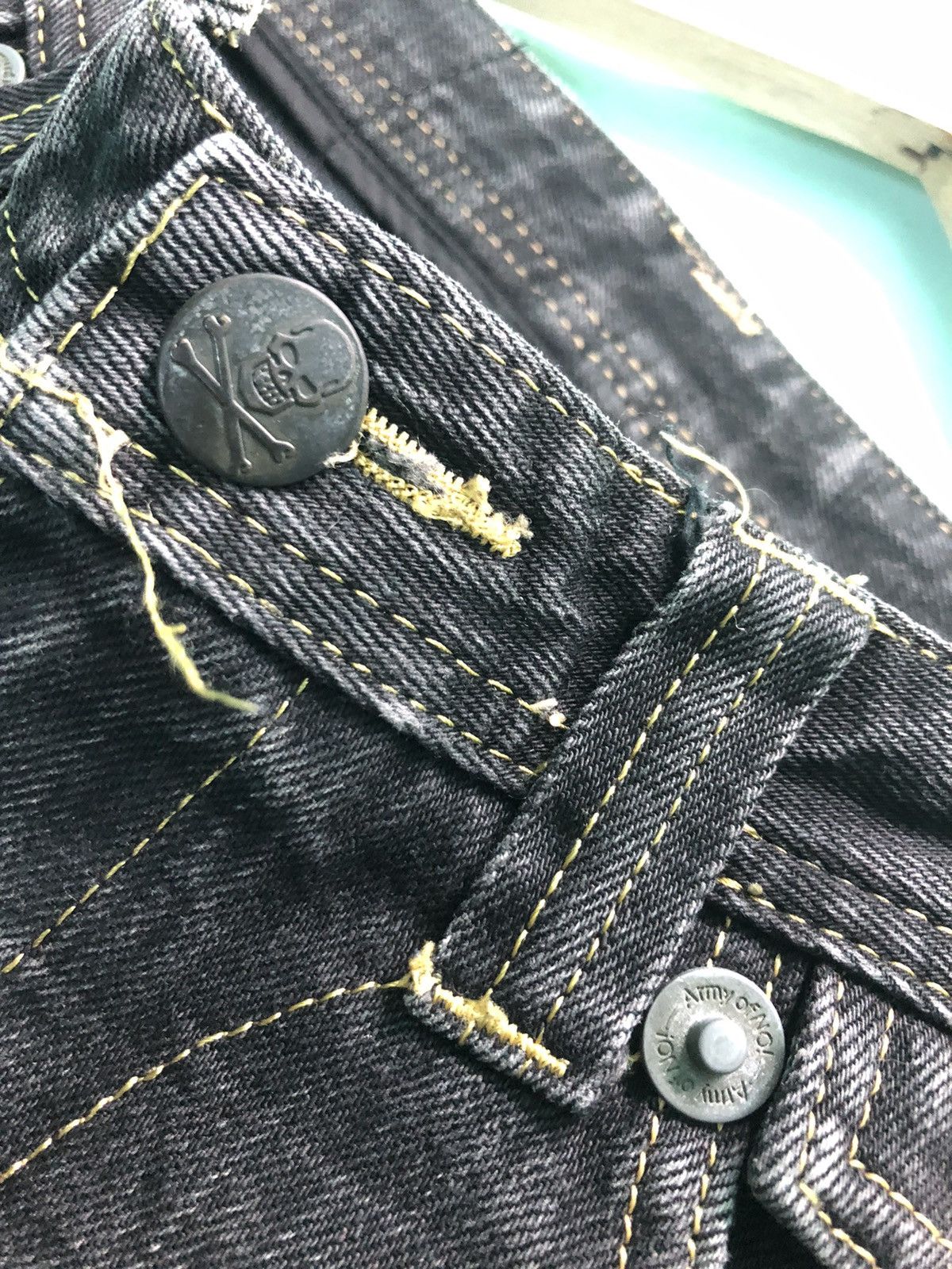 Japanese Brand × Seditionaries ARMY OF NO! JAPANESE BRAND SKULL CROSS PUNK DENIM JEANS Size US 30 / EU 46 - 3 Thumbnail