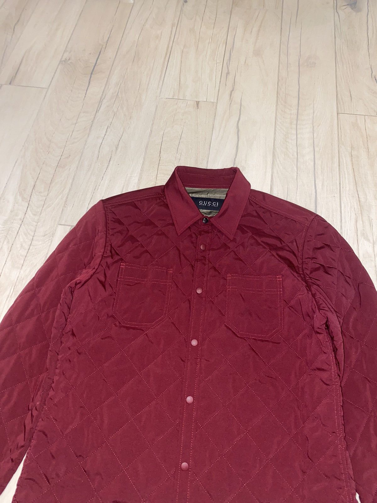 image of Avant Garde x Gucci Fw14 Gucci Quilted Crimson Bomber Jacket, Men's (Size Medium)