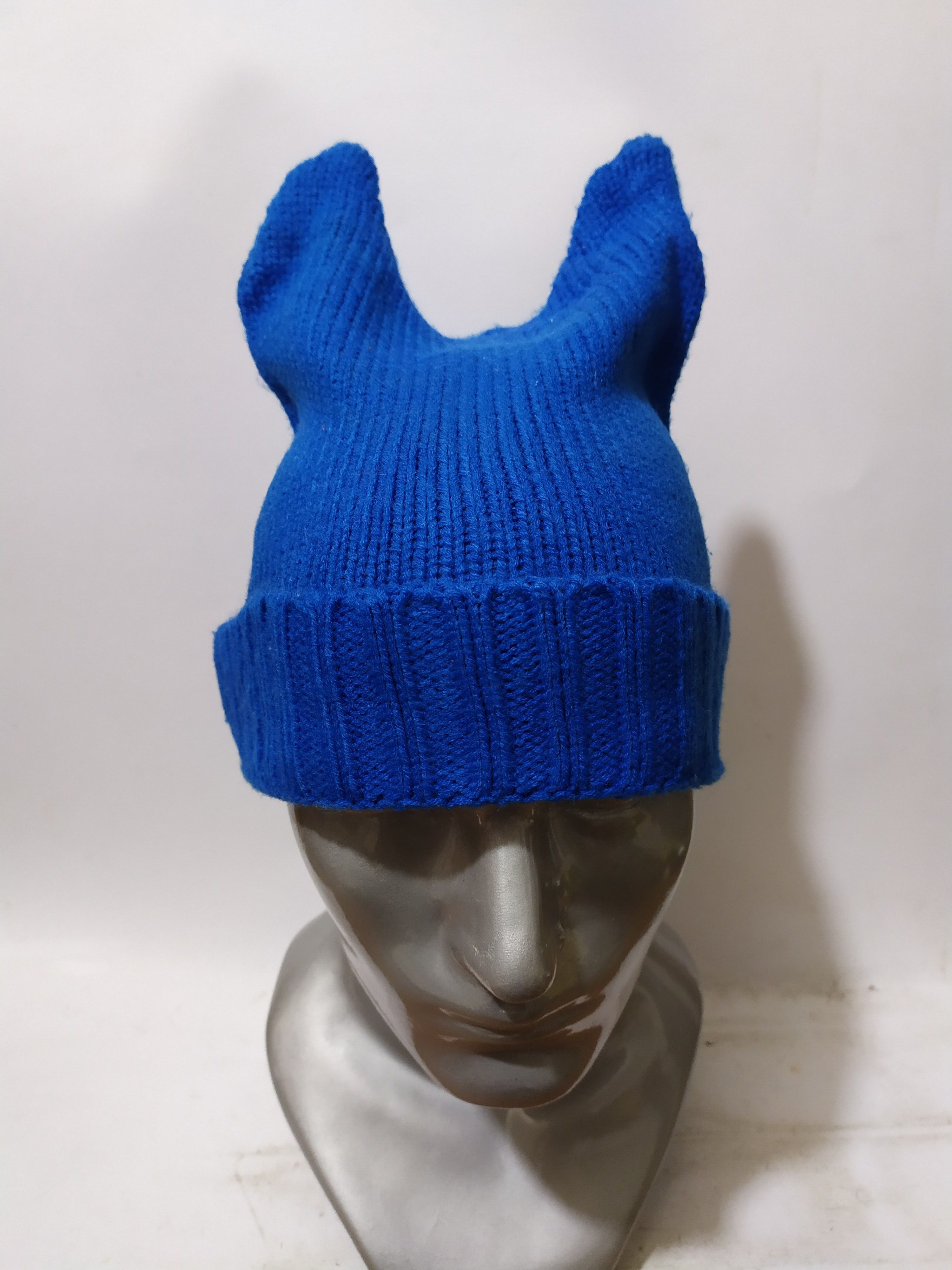 Pre-owned Streetwear Zebra Japan Horn Devil Beanie Bunny Design Hats In Blue