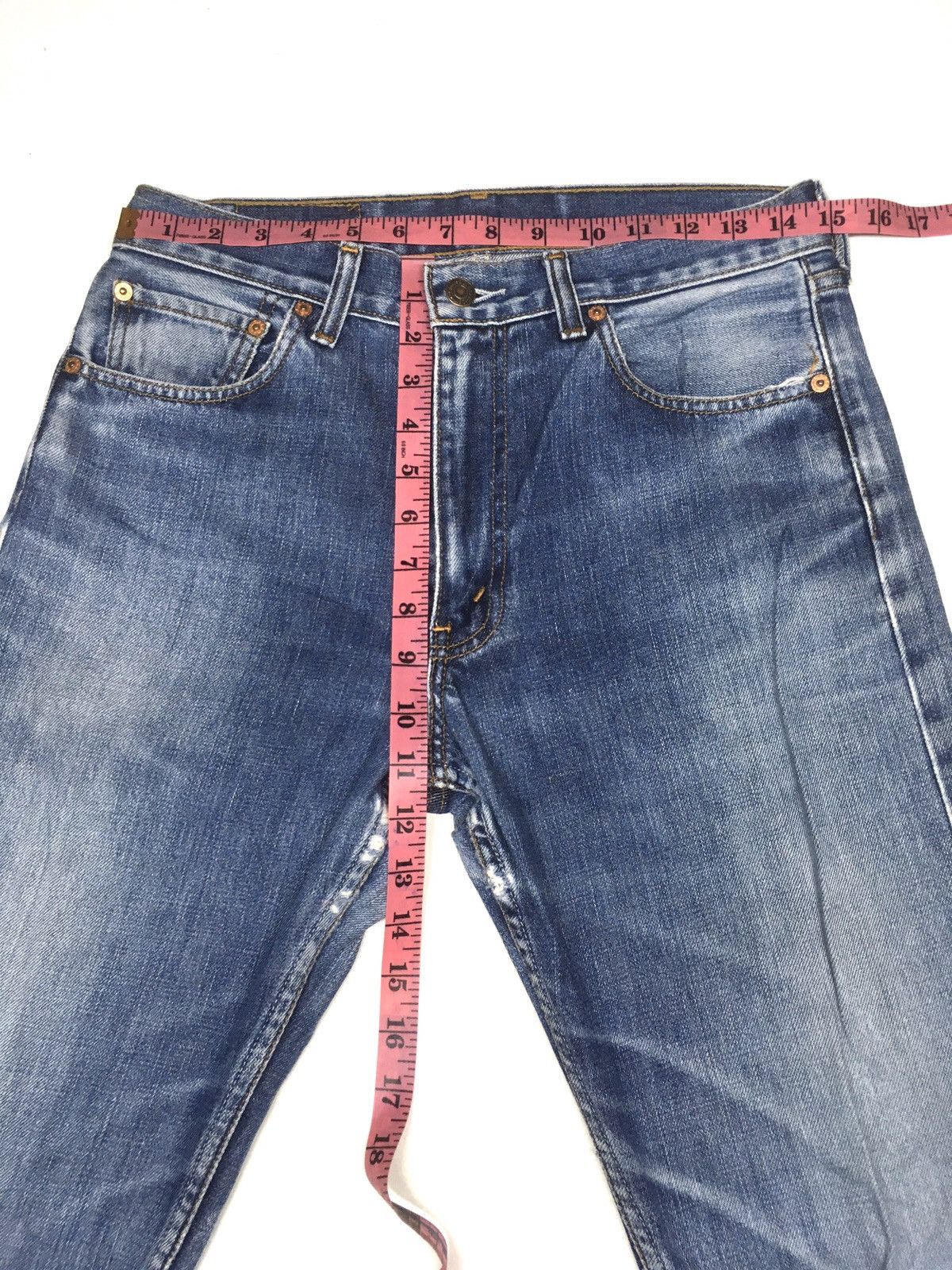 Levi's × Vintage Vintage 1998 Levi’s 505 blue wash distressed denim Size US 30 / EU 46 - 3 Thumbnail