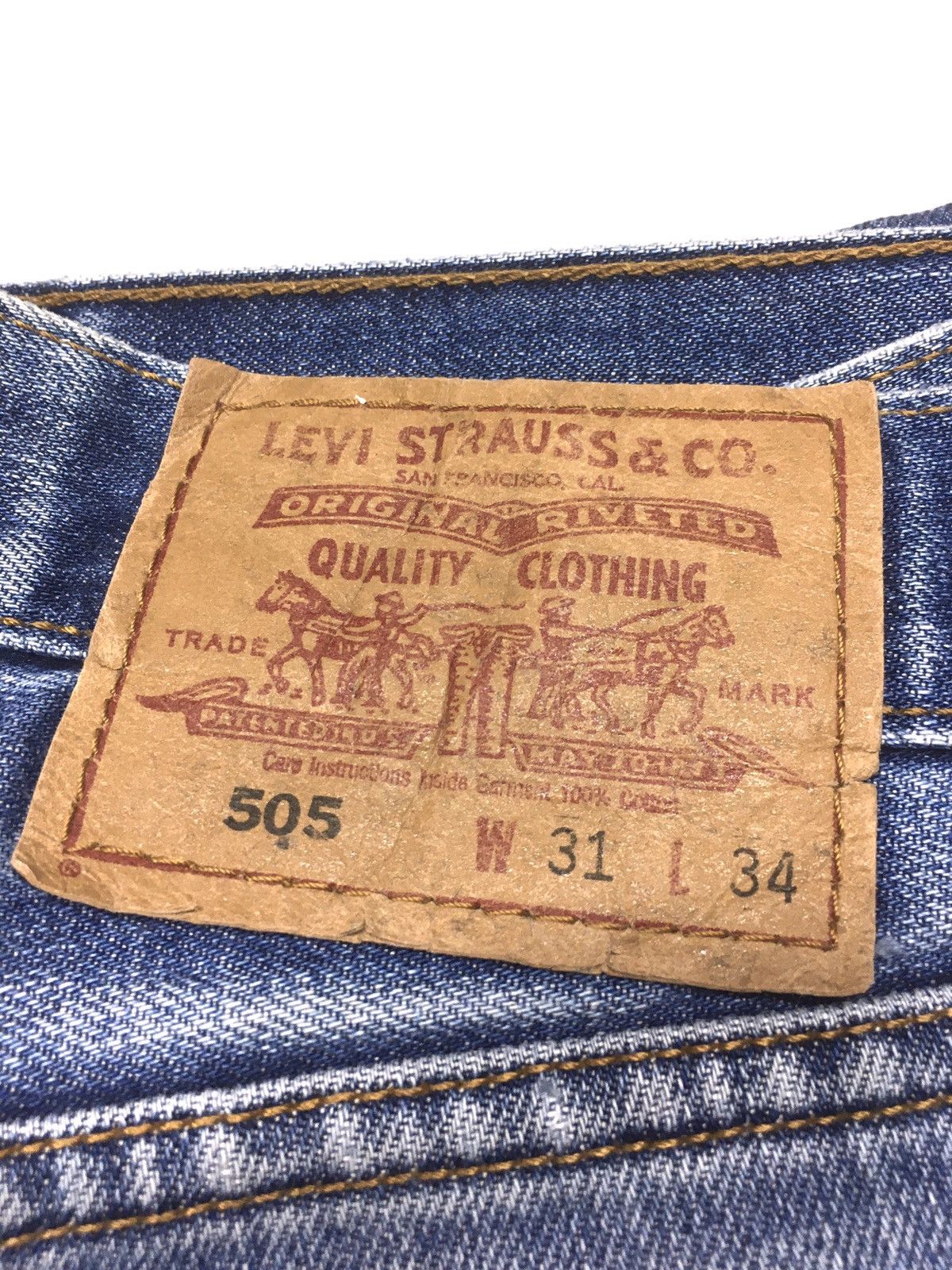 Levi's × Vintage Vintage 1998 Levi’s 505 blue wash distressed denim Size US 30 / EU 46 - 15 Thumbnail