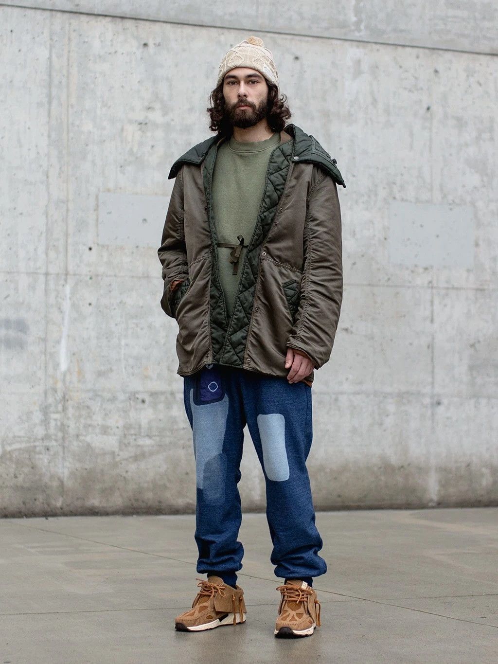 Kapital Kapital SHA-KA MA-1 Nylon Army Jacket - Khaki Size US M / EU 48-50 / 2 - 1 Thumbnail