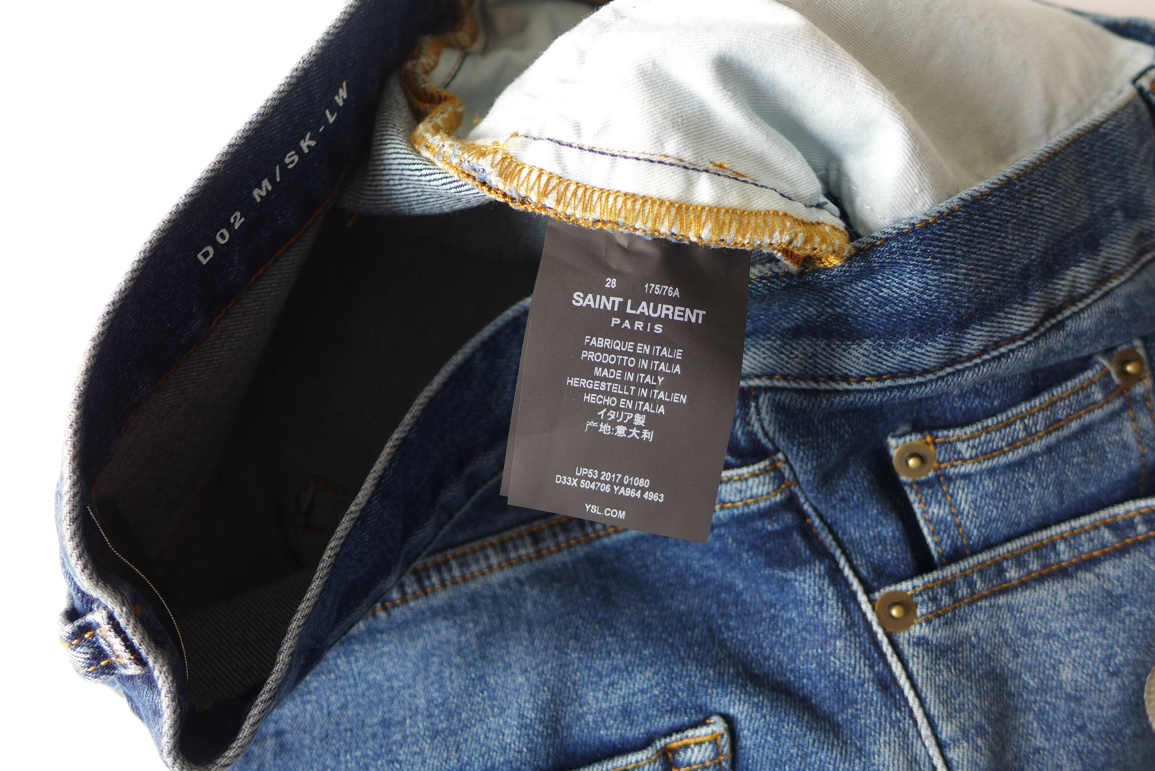 Saint Laurent Paris Saint Laurent FW18 D02 Jeans - Washed Blue Denim Size US 28 / EU 44 - 13 Thumbnail