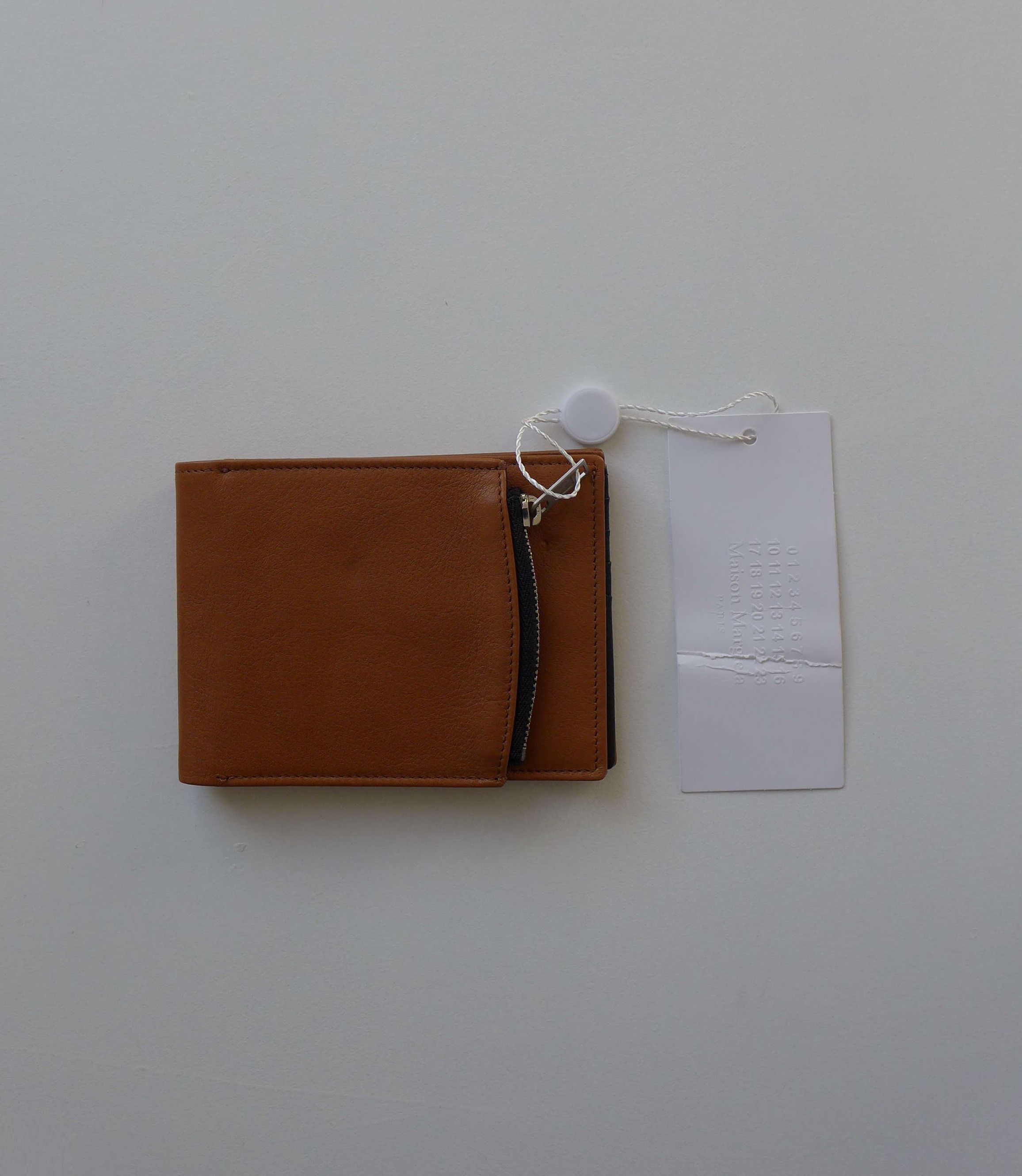 Margiela Zip Wallet -- Tan Calf Leather