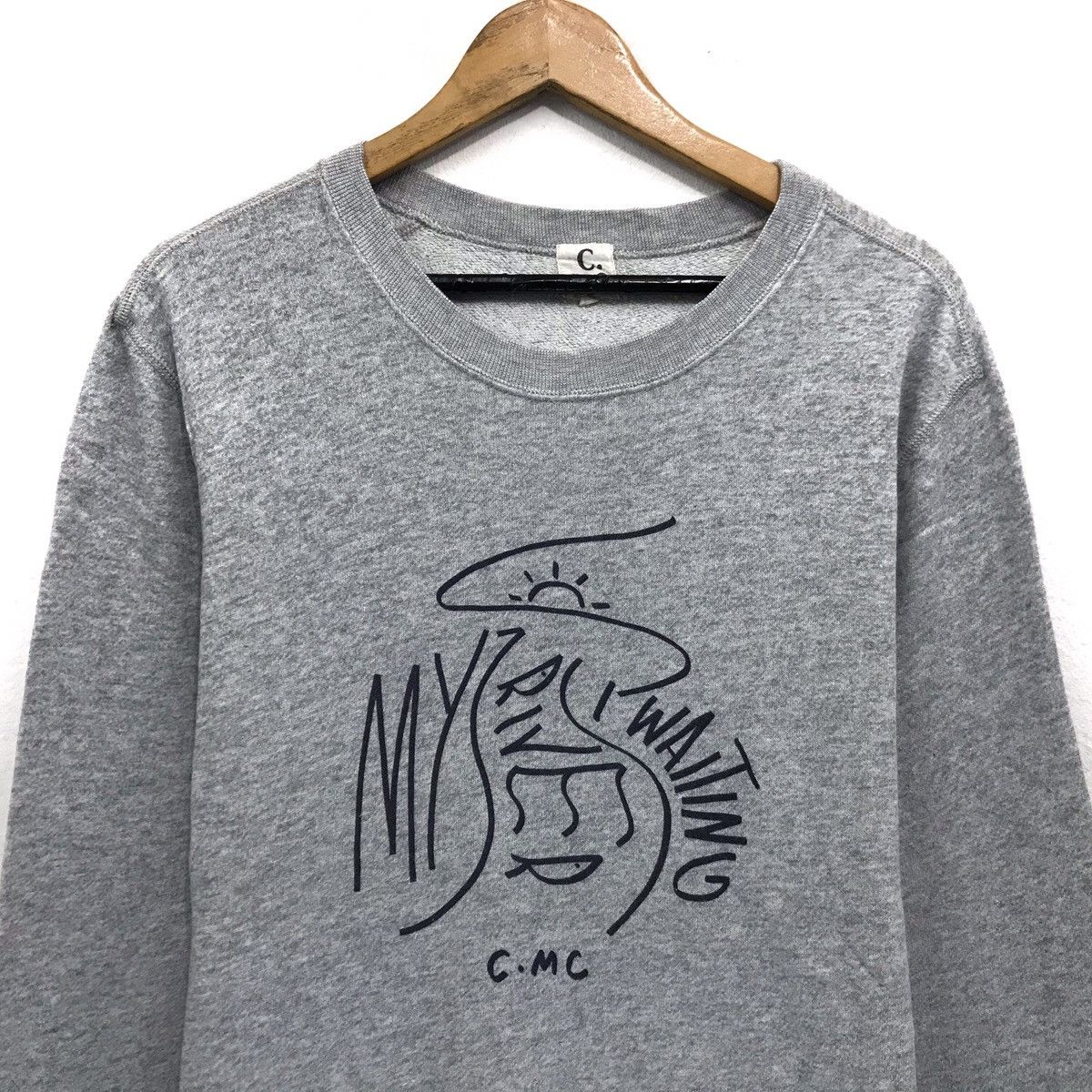 Japanese Brand × Vintage Vintage CMC Sweatshirt Big Logo My River Is Waiting Size US M / EU 48-50 / 2 - 2 Thumbnail