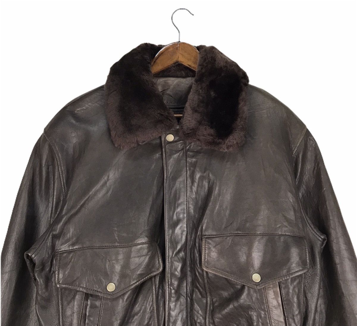Genuine Leather Vintage Roberto Massini A-2 Leather Fur Jacket Size US M / EU 48-50 / 2 - 2 Thumbnail