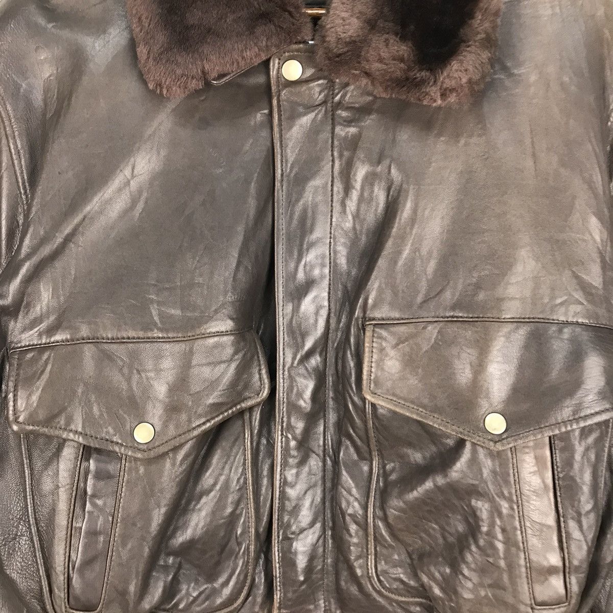 Genuine Leather Vintage Roberto Massini A-2 Leather Fur Jacket Size US M / EU 48-50 / 2 - 4 Thumbnail