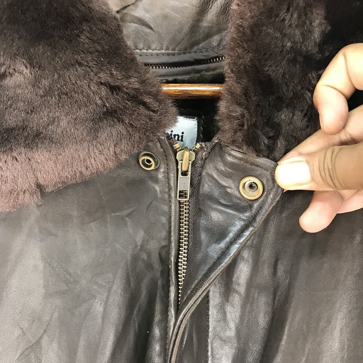 Genuine Leather Vintage Roberto Massini A-2 Leather Fur Jacket Size US M / EU 48-50 / 2 - 5 Thumbnail
