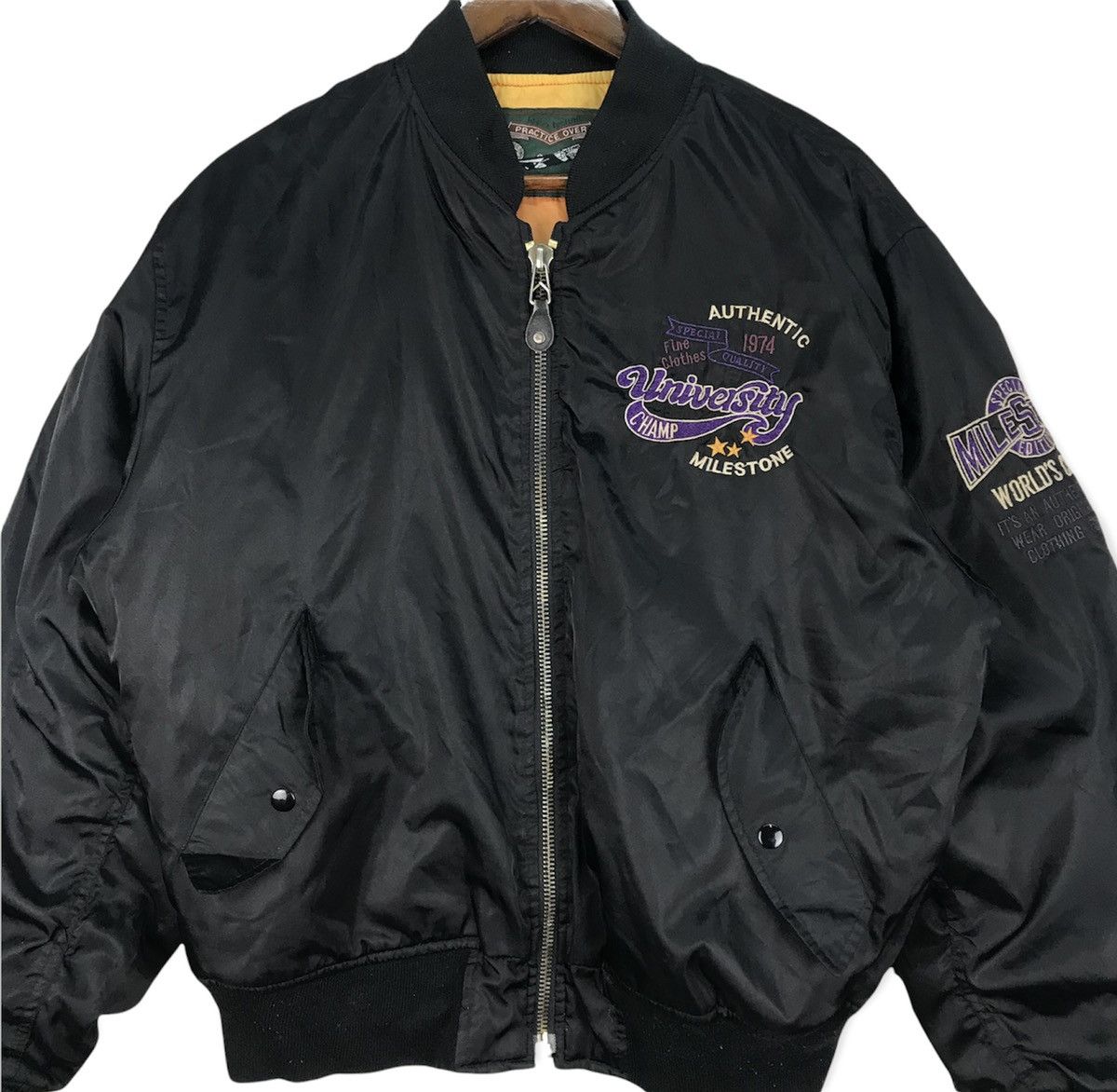 Vintage Vintage University Milestone Bomber Jacket Size US L / EU 52-54 / 3 - 2 Thumbnail
