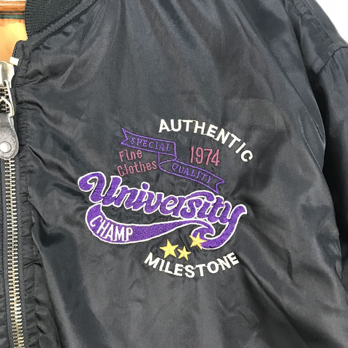 Vintage Vintage University Milestone Bomber Jacket Size US L / EU 52-54 / 3 - 7 Thumbnail