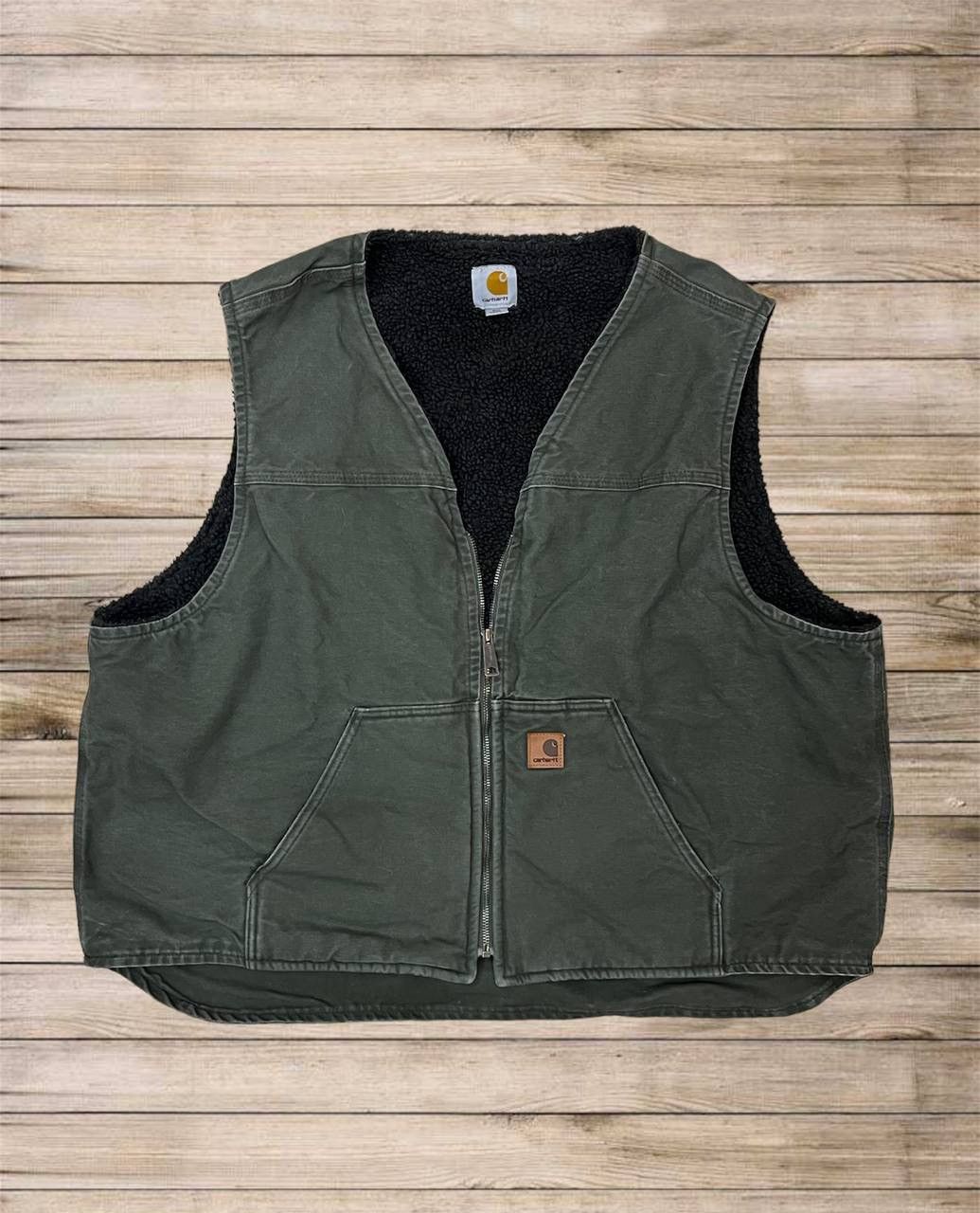 Carhartt Vintage Carhartt Olive Green Fleecce Workwear Vest Size:3XL Size US XXL / EU 58 / 5 - 1 Thumbnail