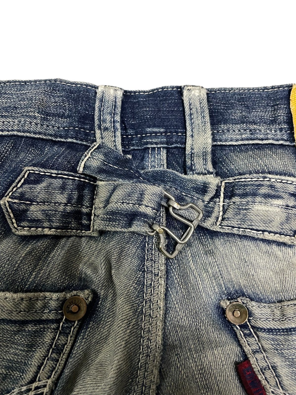 Edwin Vintage Edwin Blue Trip Carpenter Buckle Back Rusty Jeans Size US 29 - 12 Thumbnail