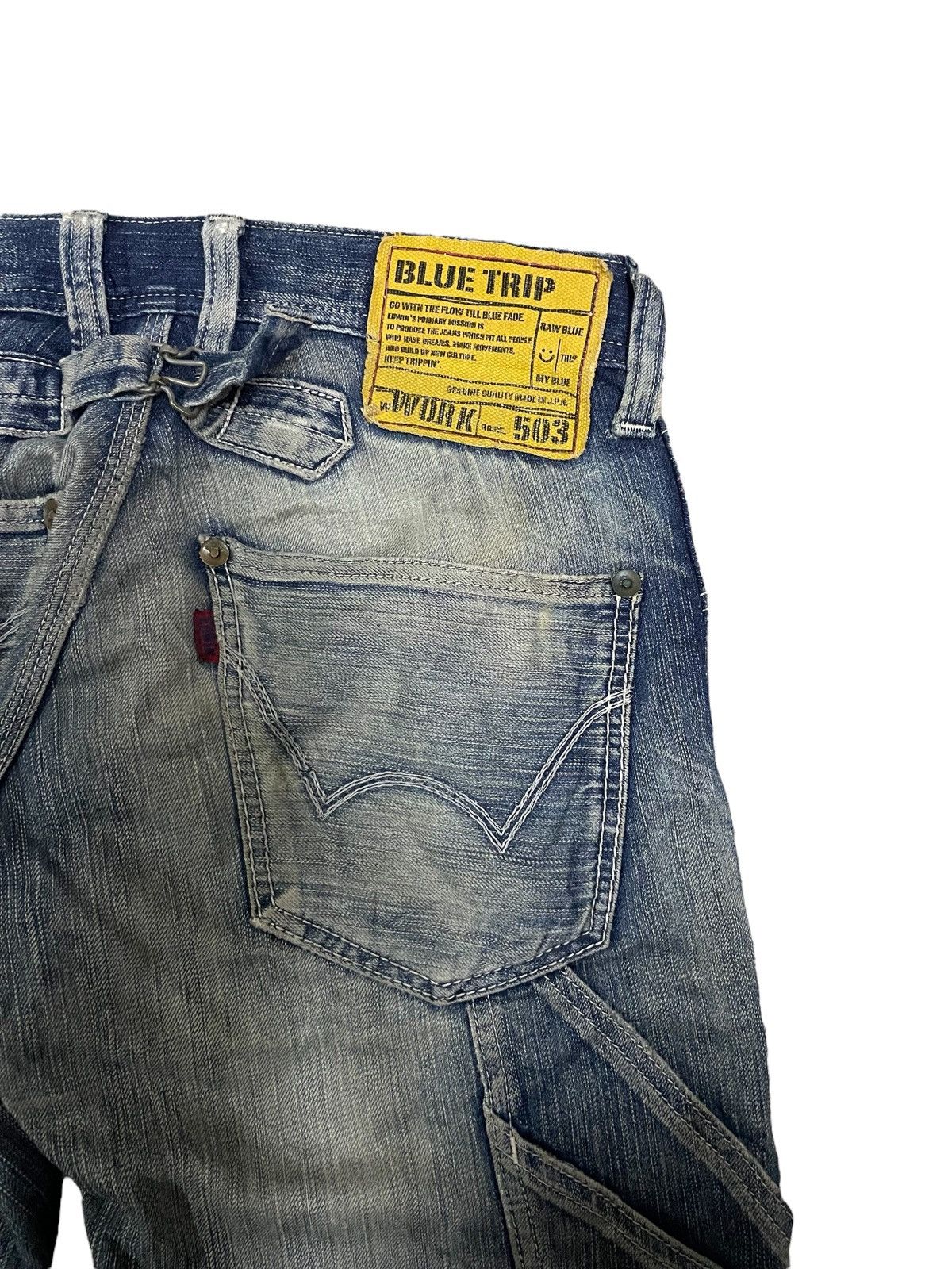 Edwin Vintage Edwin Blue Trip Carpenter Buckle Back Rusty Jeans Size US 29 - 11 Thumbnail