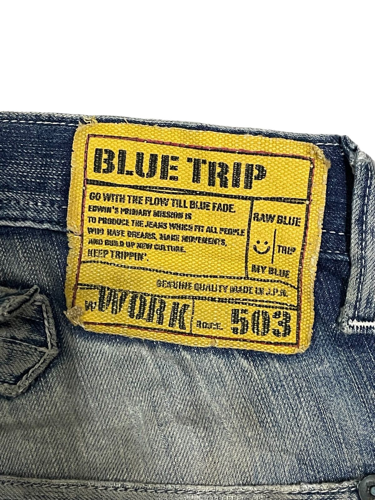 Edwin Vintage Edwin Blue Trip Carpenter Buckle Back Rusty Jeans Size US 29 - 10 Thumbnail