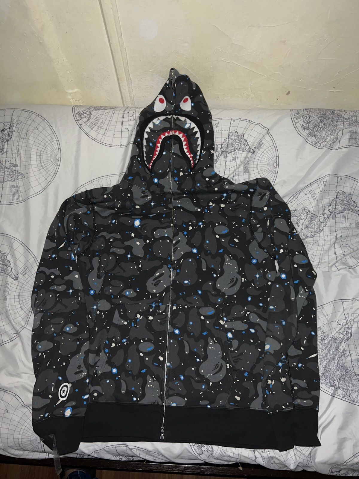 Bape Bape Space Camo Shark Full Zip Hoodie | Grailed