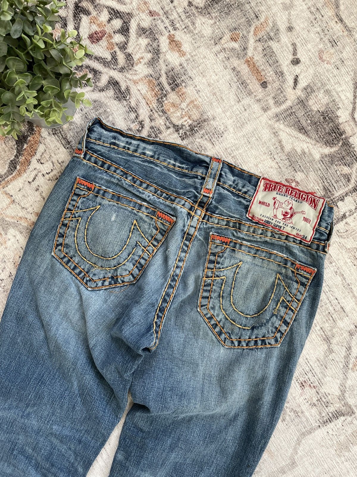 True Religion × Vintage Vintage Rare True Religion Double Contrast Stitch Jeans Size US 34 / EU 50 - 4 Thumbnail