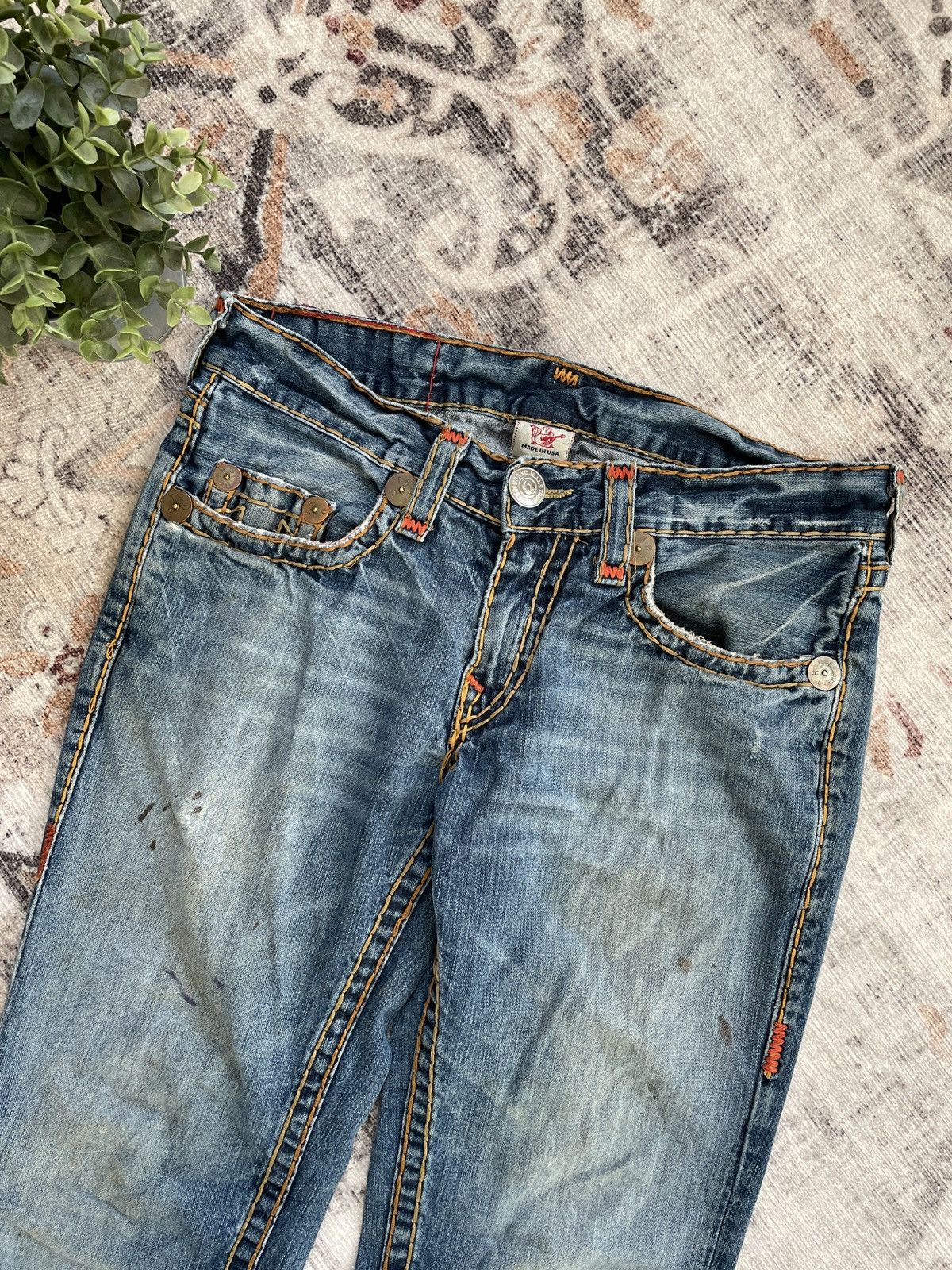 True Religion × Vintage Vintage Rare True Religion Double Contrast Stitch Jeans Size US 34 / EU 50 - 2 Thumbnail
