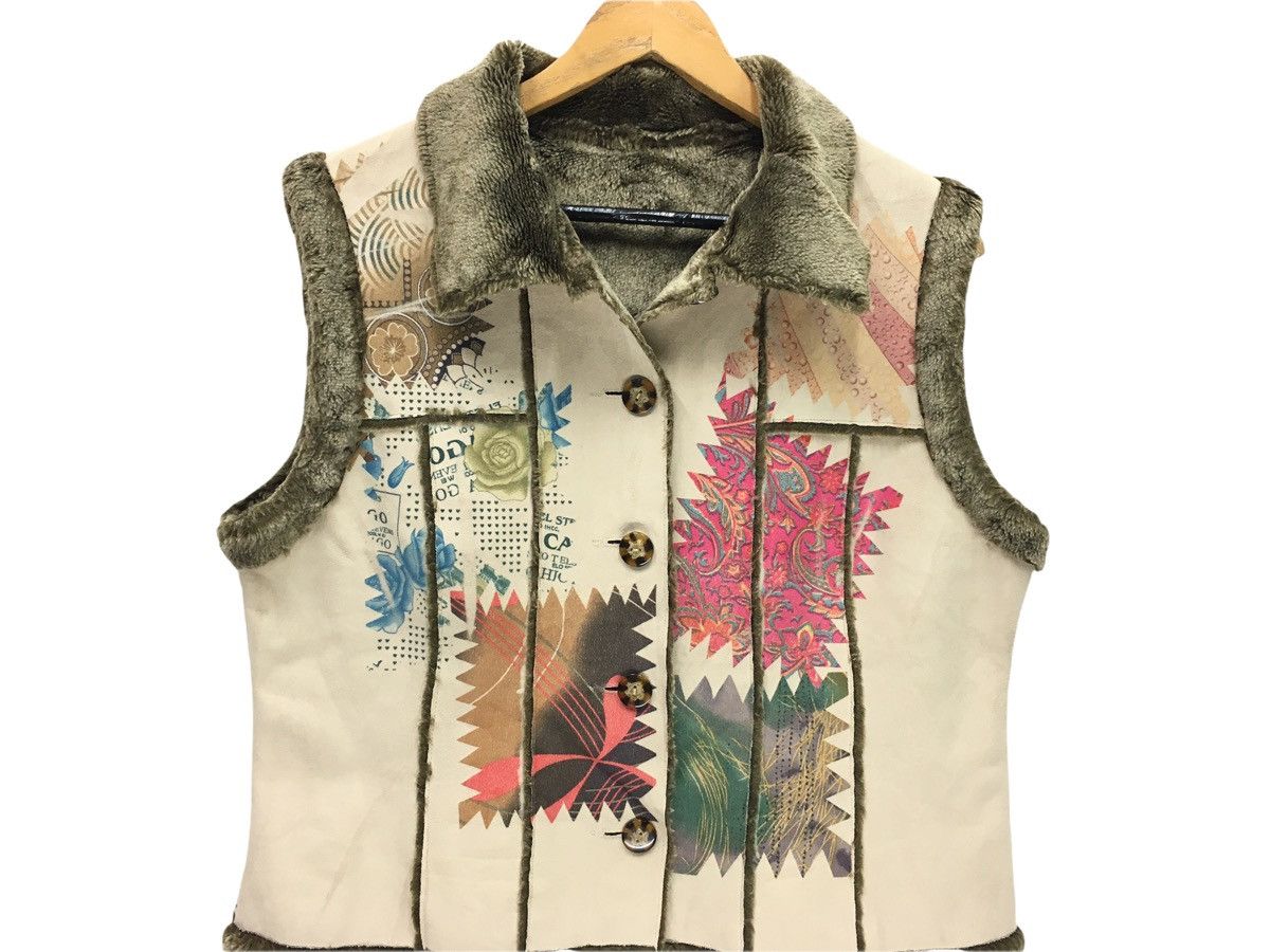 Japanese Brand Vintage Floral Flower Design Vest Jacket Size US S / EU 44-46 / 1 - 2 Thumbnail