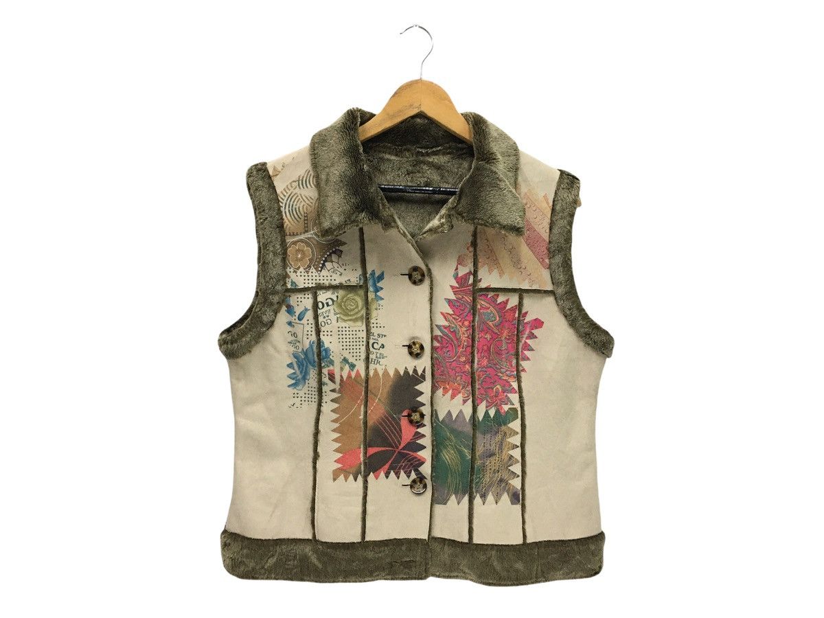 Japanese Brand Vintage Floral Flower Design Vest Jacket Size US S / EU 44-46 / 1 - 1 Thumbnail