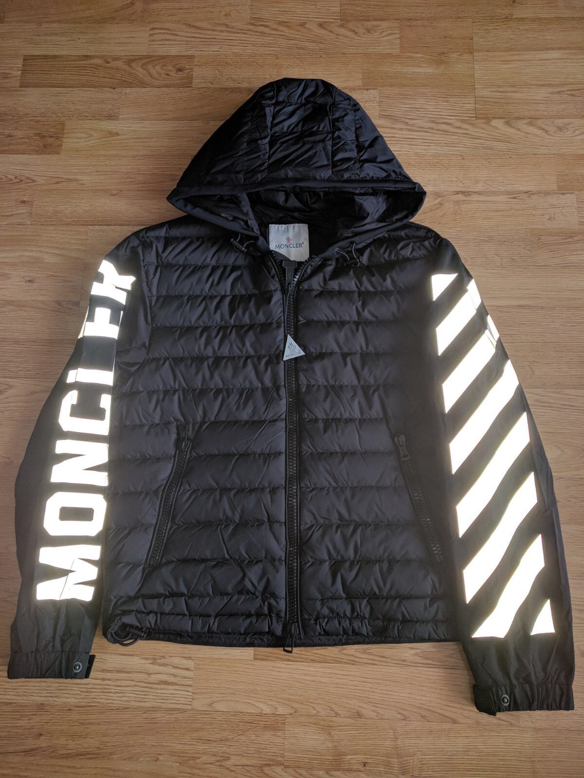 Moncler off white jacket black online