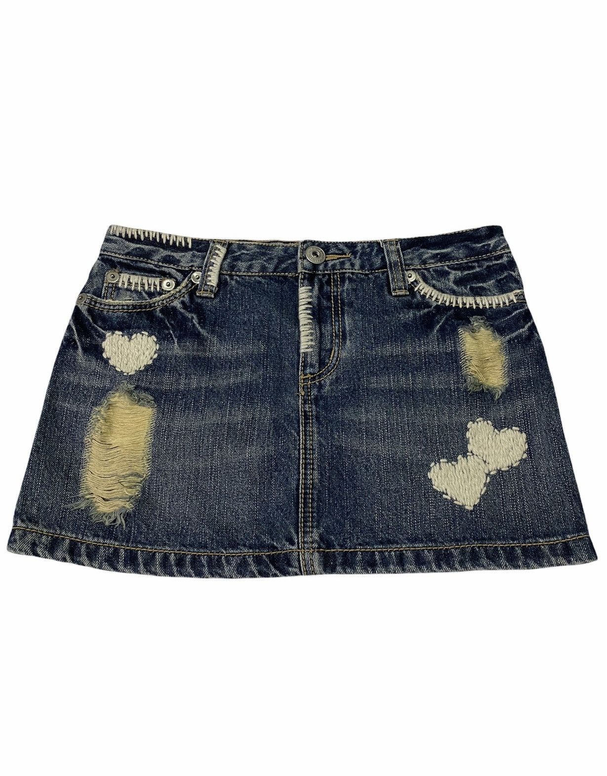 semanticdesign Semanticdesign Distressed Denim Skirt Size 30" / US 8 / IT 44 - 1 Thumbnail
