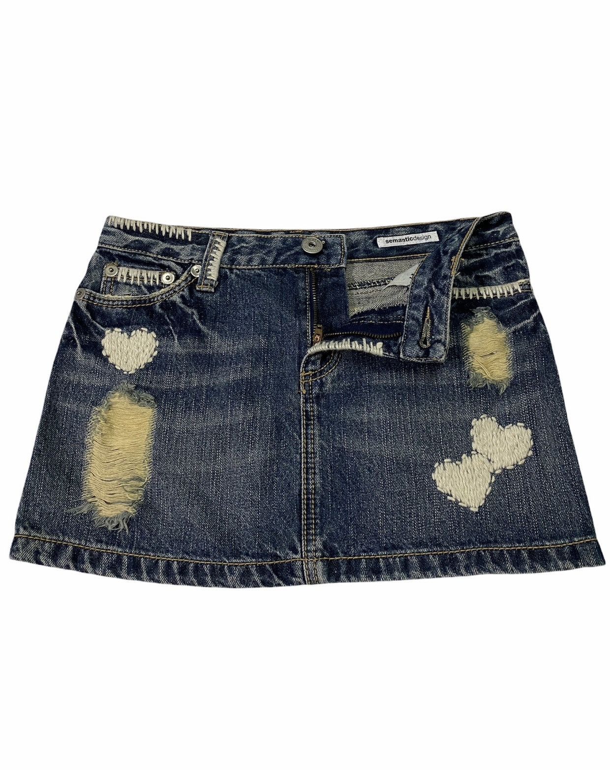 semanticdesign Semanticdesign Distressed Denim Skirt Size 30" / US 8 / IT 44 - 9 Thumbnail