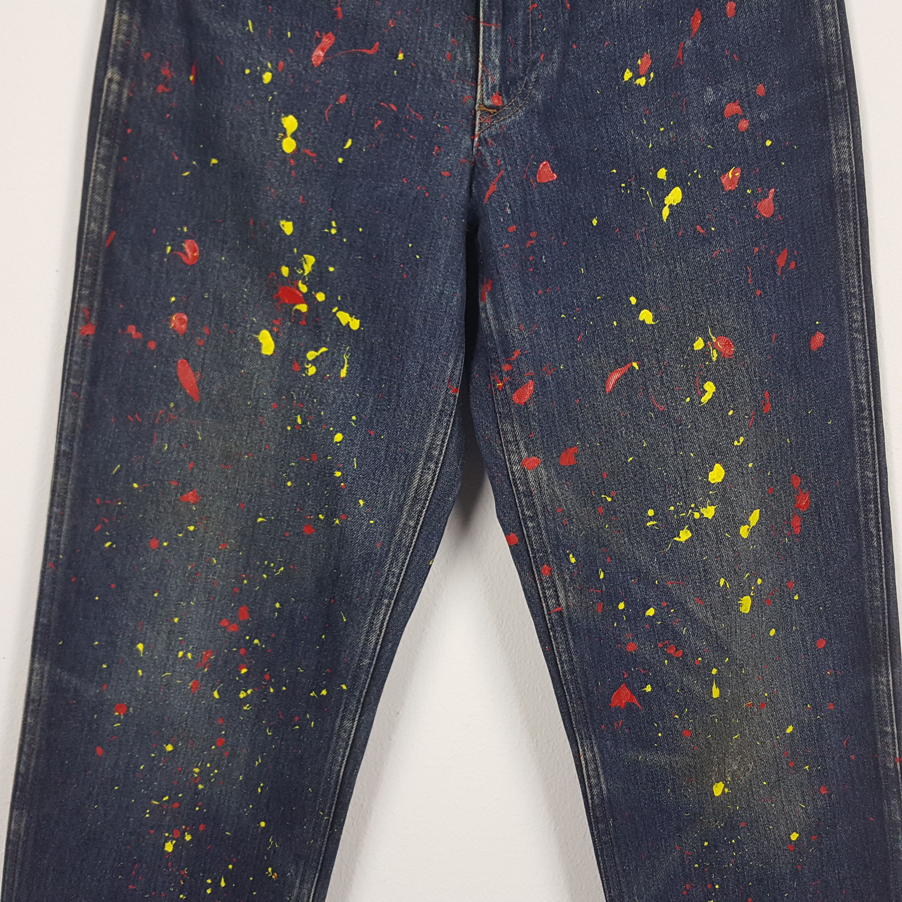 Comme des Garcons Homme × Japanese Brand × Vintage Vintage COMME des CARCONS HOME Painting Style Jeans Size US 28 / EU 44 - 3 Thumbnail
