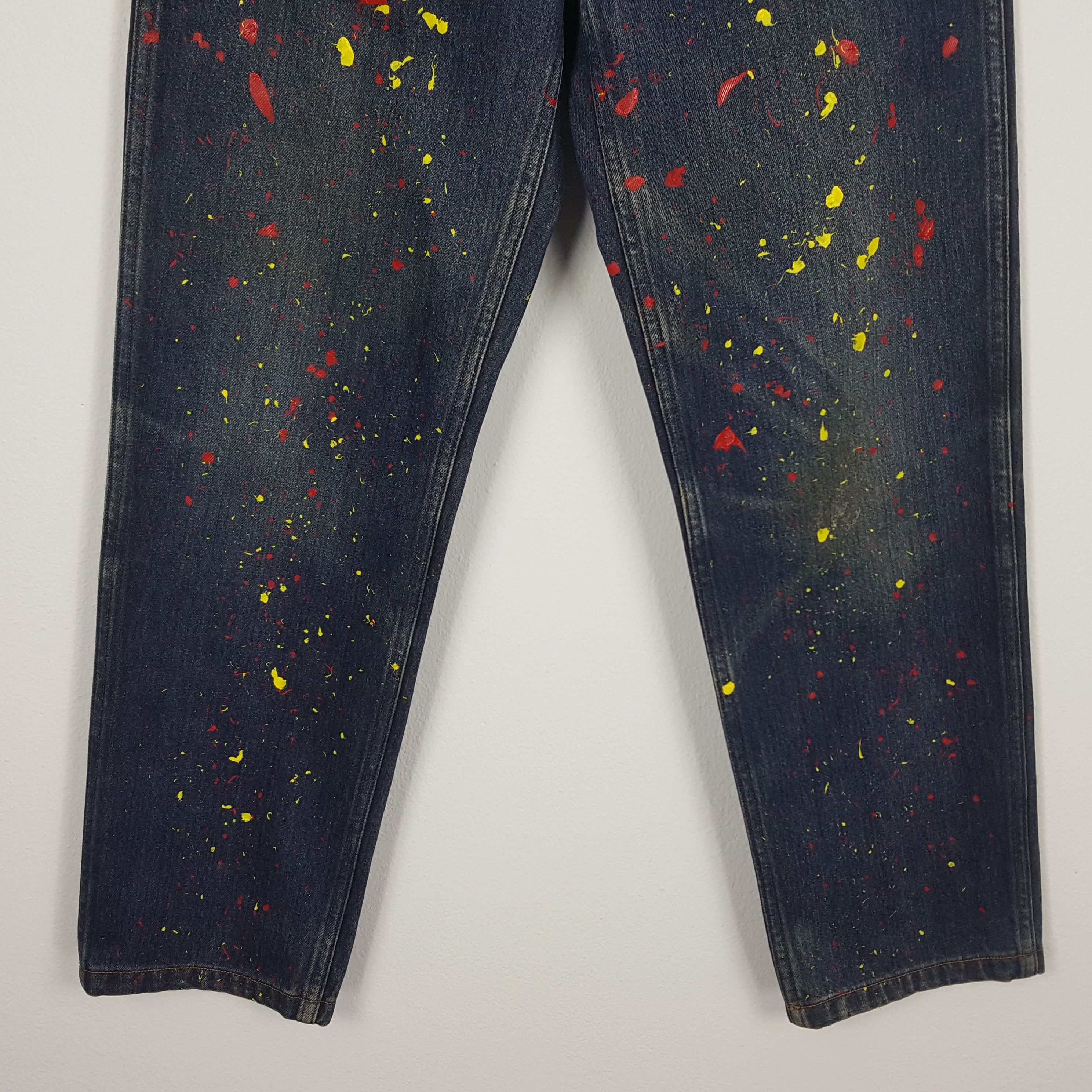 Comme des Garcons Homme × Japanese Brand × Vintage Vintage COMME des CARCONS HOME Painting Style Jeans Size US 28 / EU 44 - 2 Thumbnail