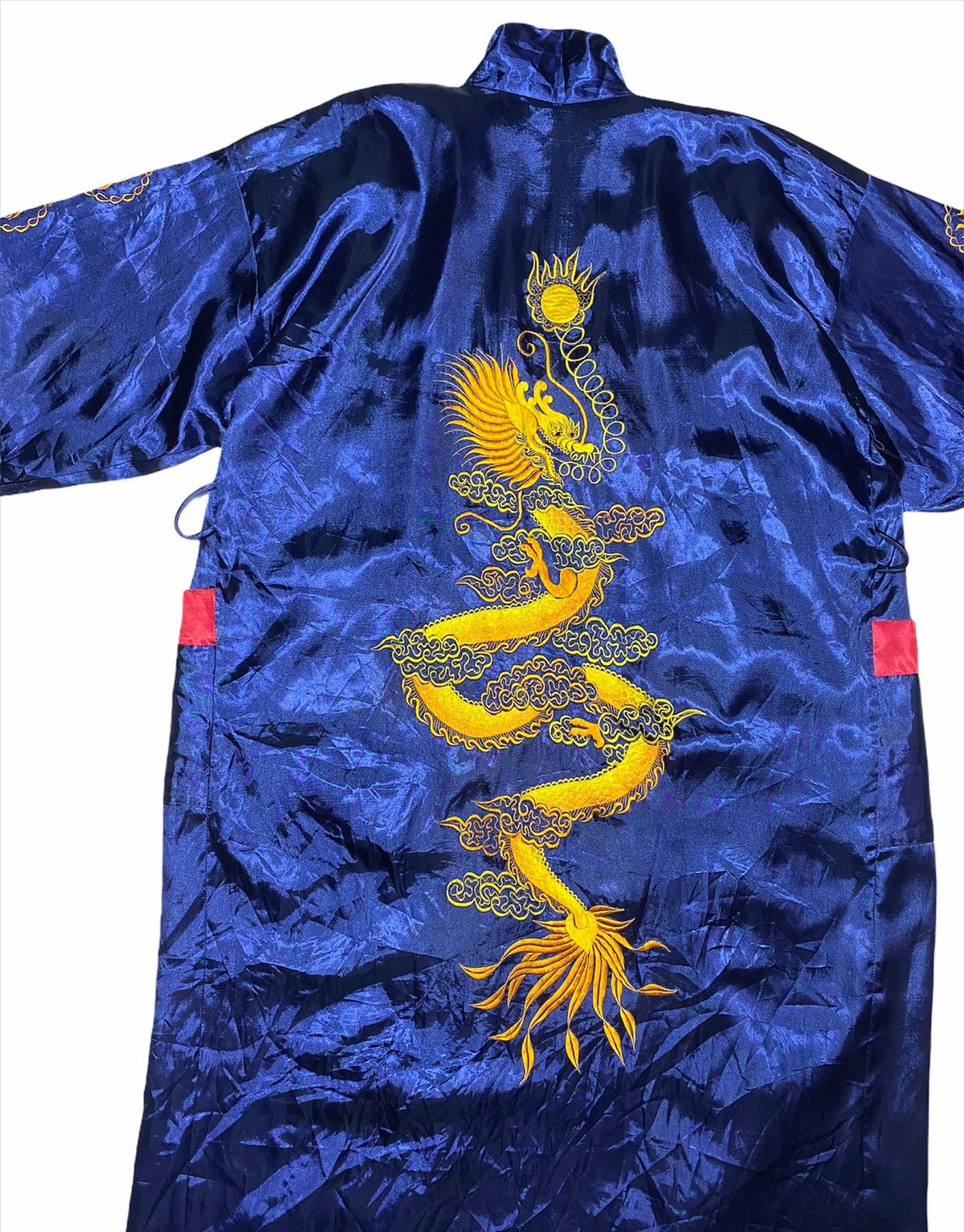 Japanese Brand 100% Silk Reverse Kimono Golden Dragon Embroidered handmade Size US L / EU 52-54 / 3 - 4 Thumbnail
