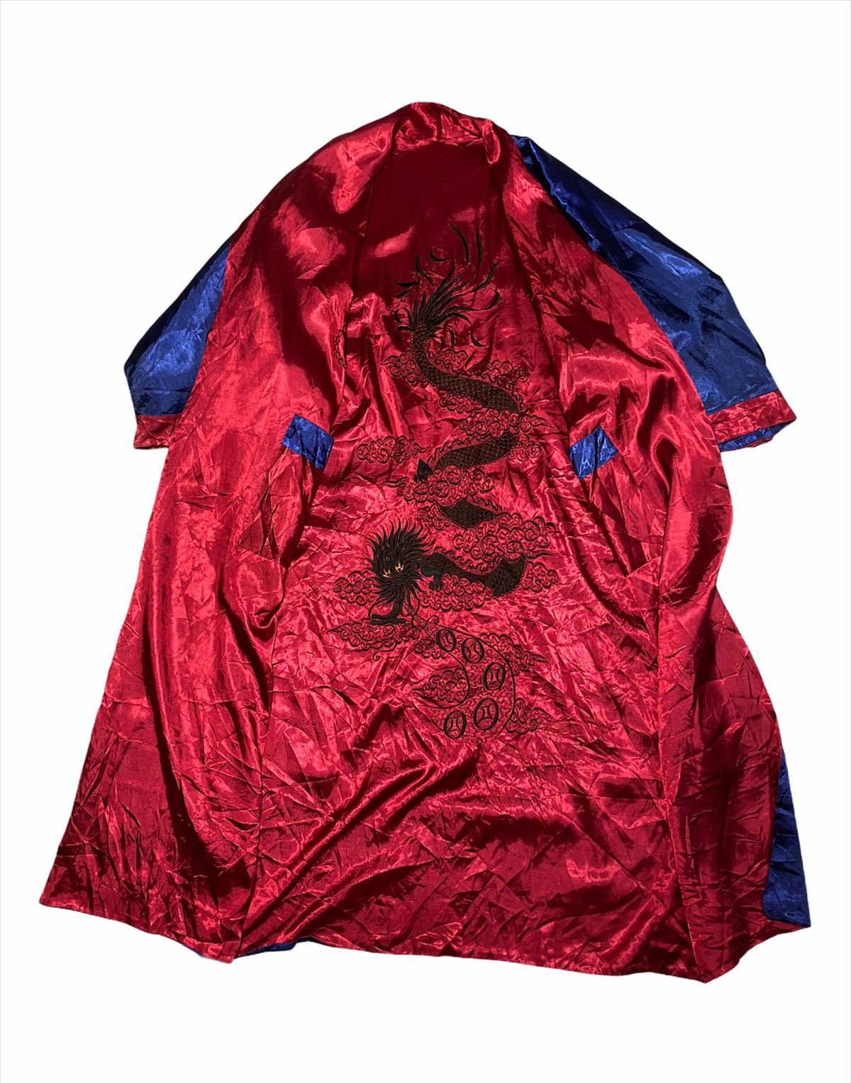 Japanese Brand 100% Silk Reverse Kimono Golden Dragon Embroidered handmade Size US L / EU 52-54 / 3 - 6 Thumbnail