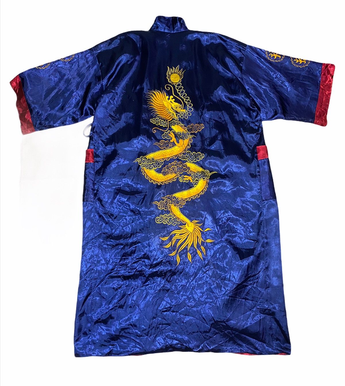 Japanese Brand 100% Silk Reverse Kimono Golden Dragon Embroidered handmade Size US L / EU 52-54 / 3 - 3 Thumbnail
