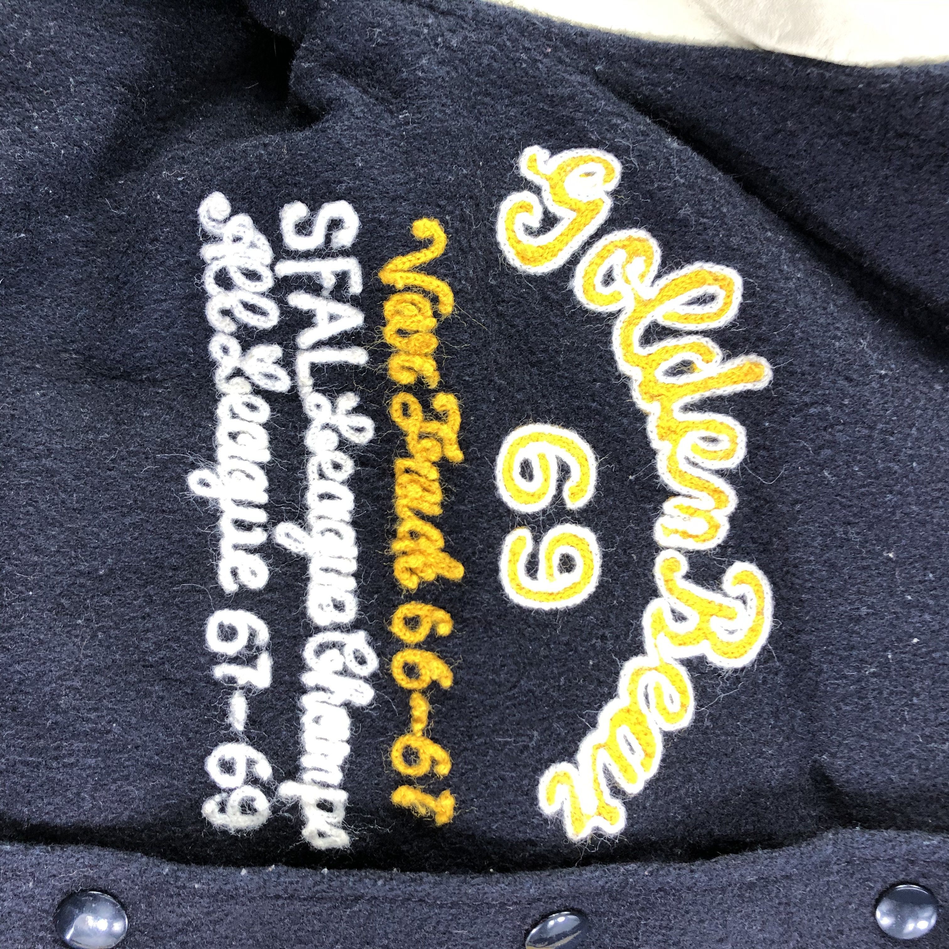 Golden Bear × Vintage Vintage Golden Bear Patchwork Letterman Varsity Jacket-JC178 Size US S / EU 44-46 / 1 - 6 Thumbnail