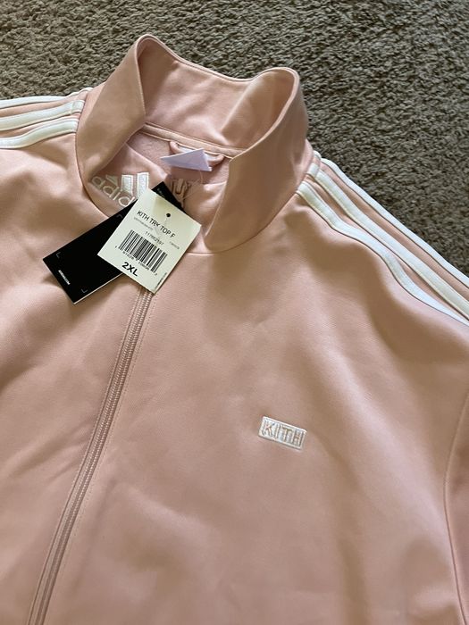 Adidas ADIDAS X KITH TRACK TOP JACKET VAPOR PINK WHITE SZ 2XL