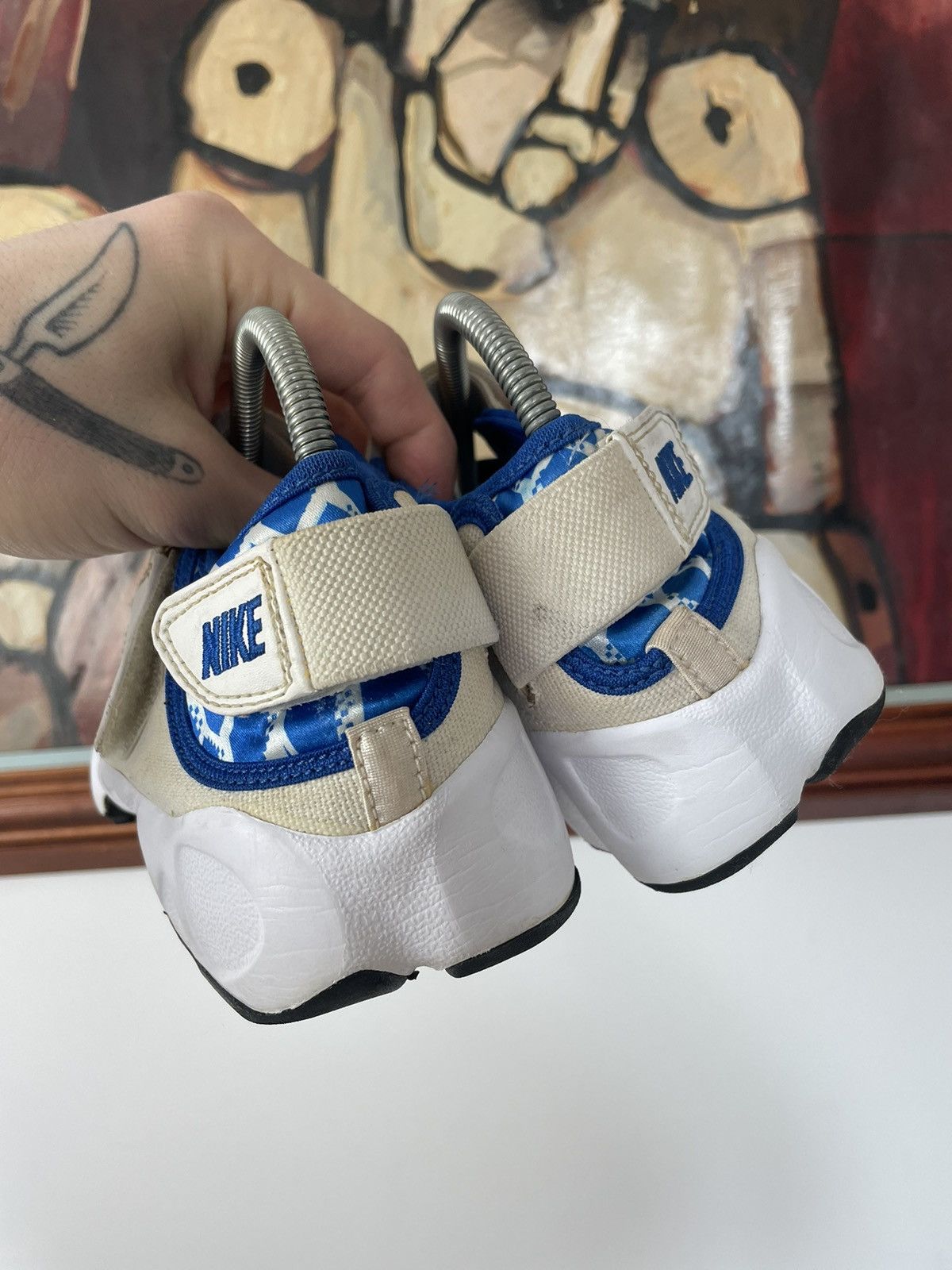 Nike Nike Rift Sandals Sneakers Rare Mini Swoosh Hype White Blue Size US 5 / IT 35 - 6 Thumbnail