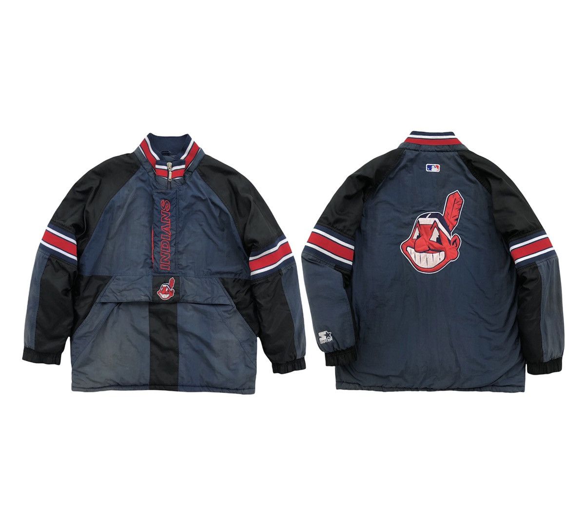 image of Genuine Merchandise By True Fan x Mlb VTG 90’S Mlb Cleveland Indians Like Puffer Season Jacket in B