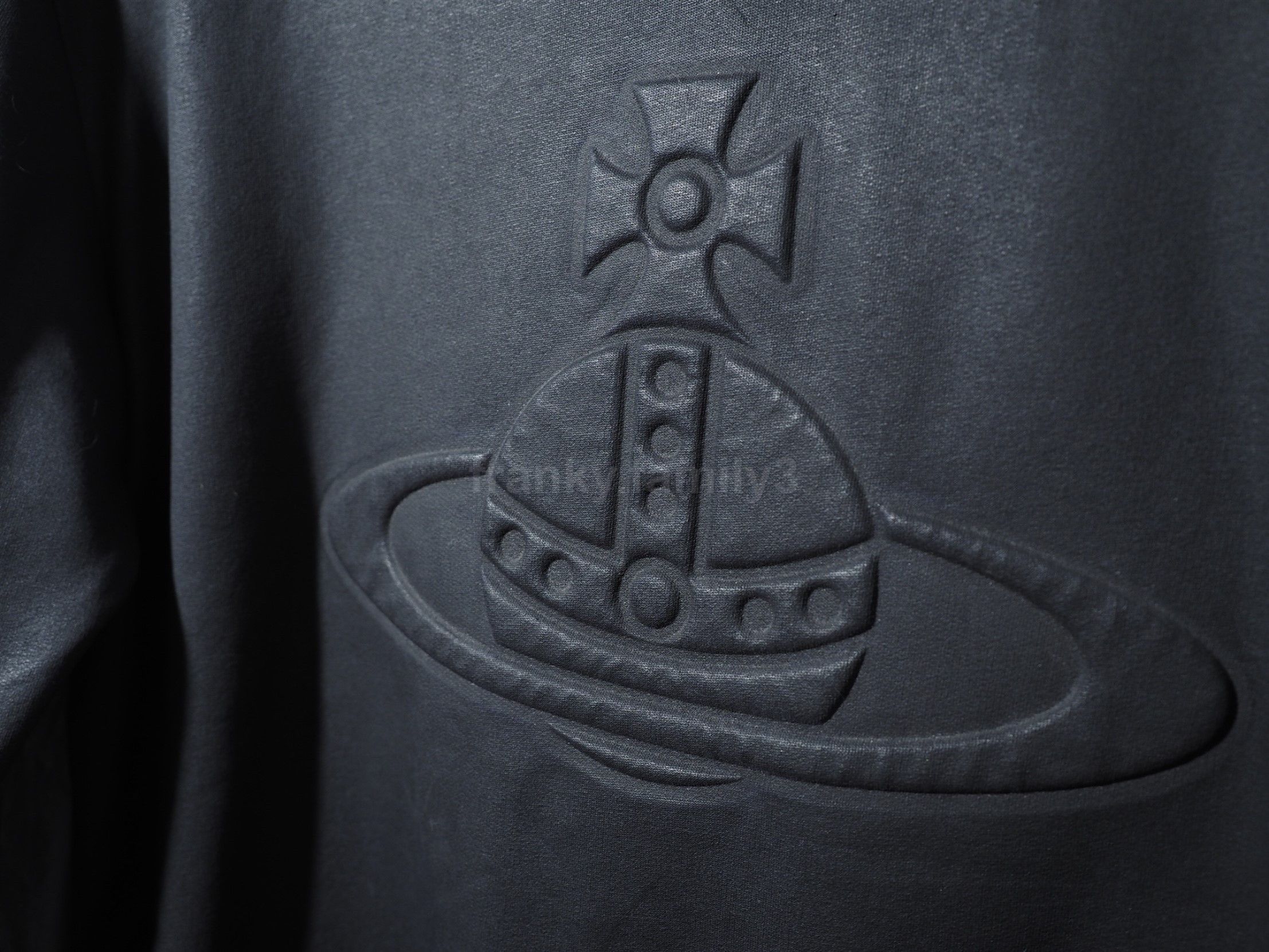 Vivienne Westwood black cotton waxed Orb Logo Jumper vivienne westwood Size US XL / EU 56 / 4 - 5 Thumbnail