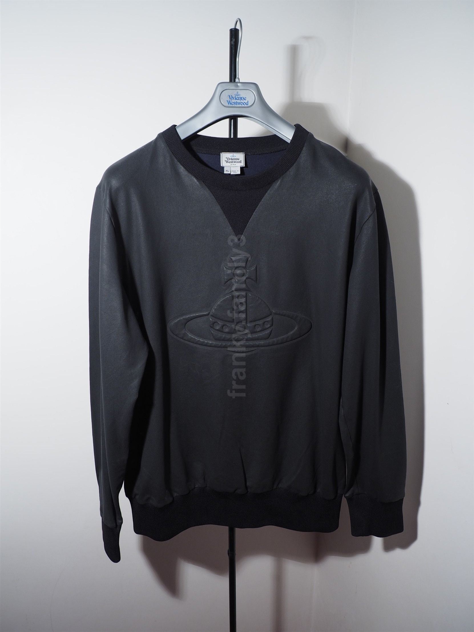 Vivienne Westwood black cotton waxed Orb Logo Jumper vivienne westwood Size US XL / EU 56 / 4 - 3 Thumbnail