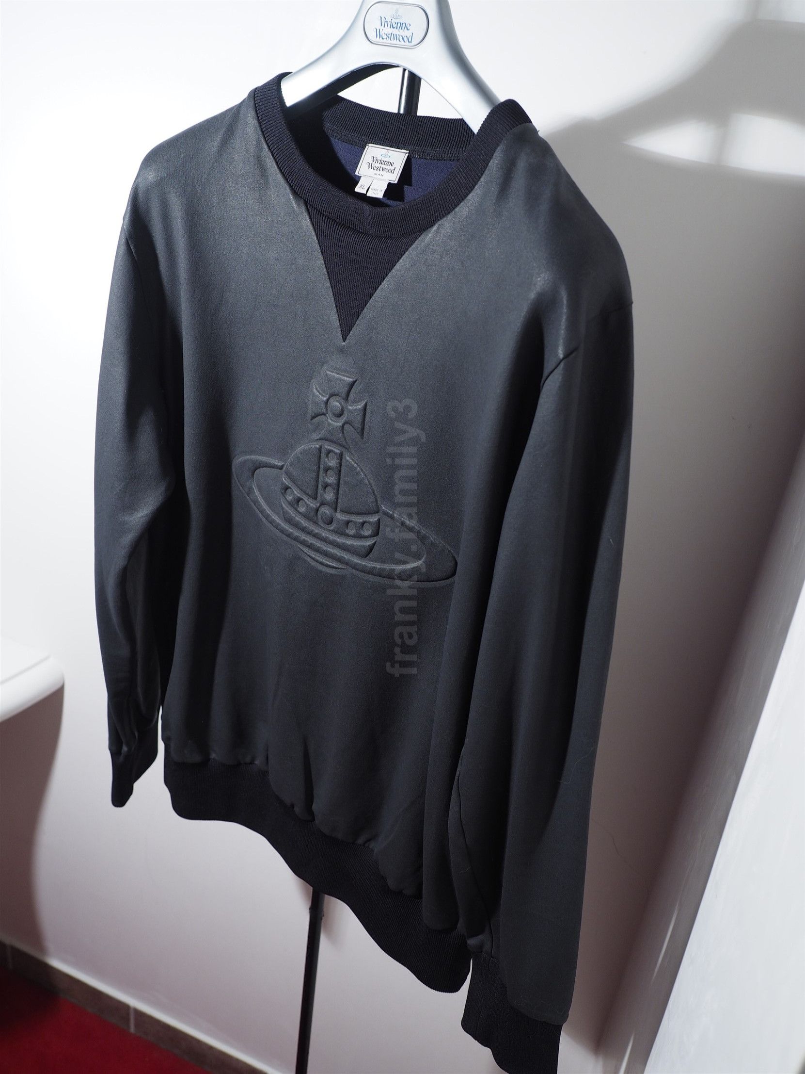 image of Black Cotton Waxed Orb Logo Jumper Vivienne Westwood, Men's (Size XL)